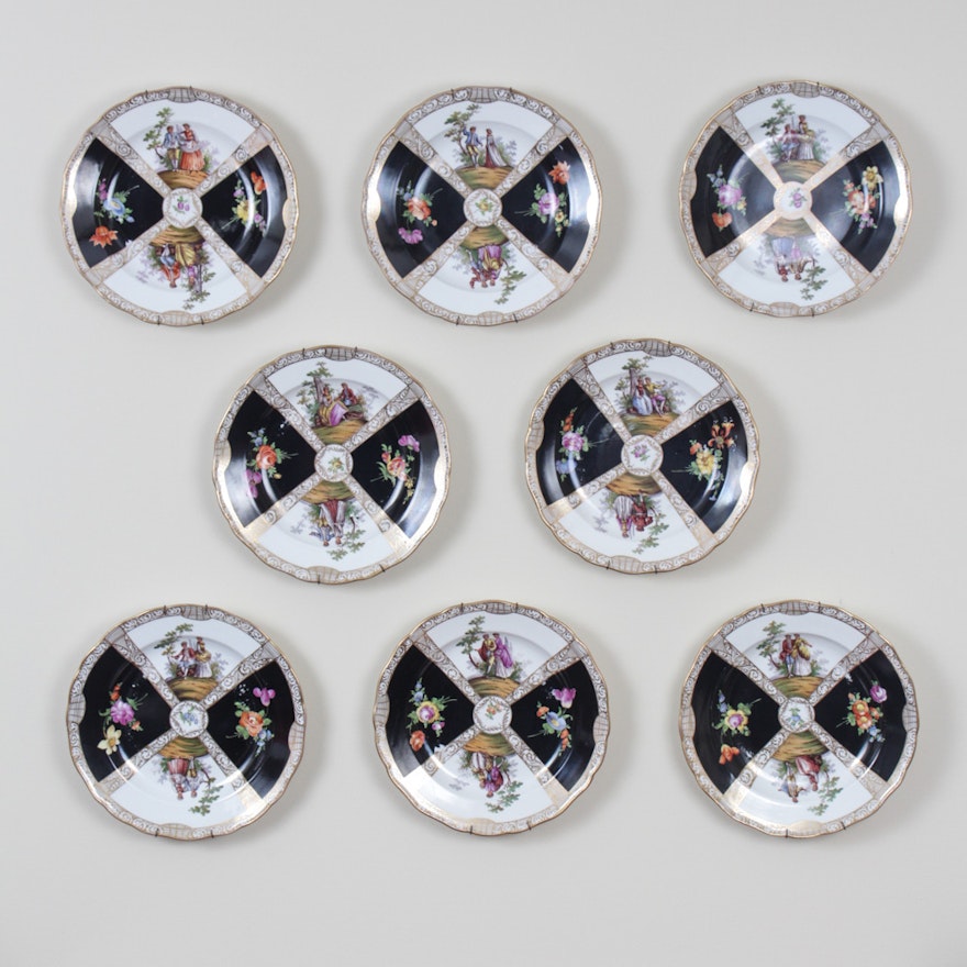 Collection of Meissen Quatrefoil Plates