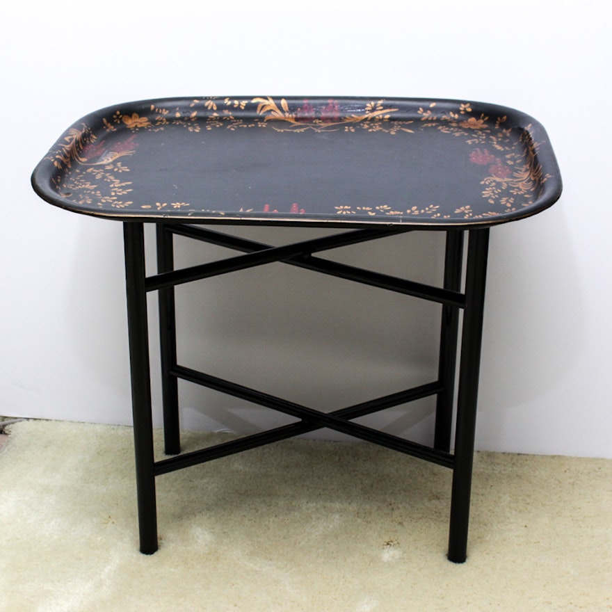 Handpainted Folding Tray Table