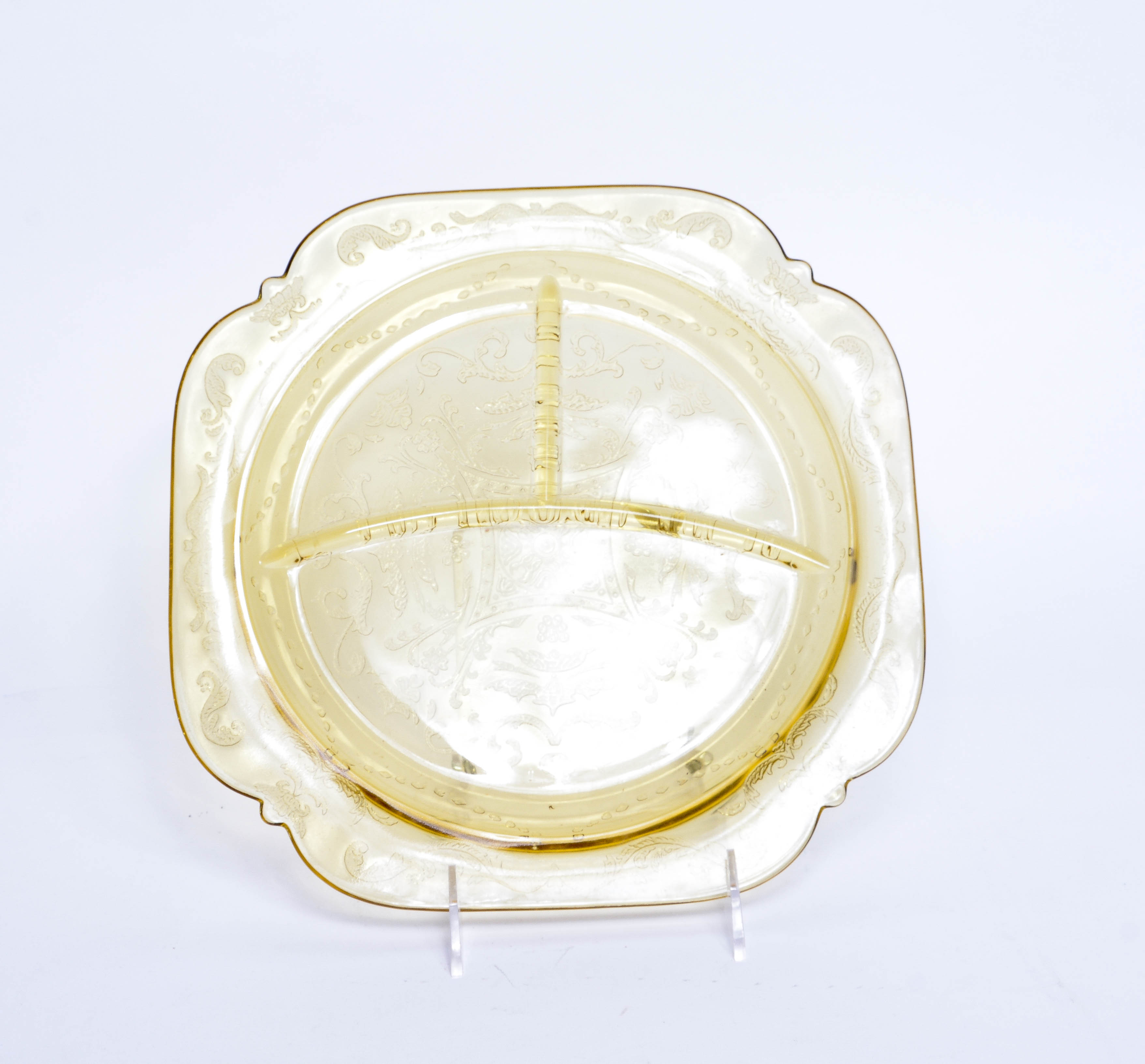 Amber Federal Glass "Madrid" Grill Plates
