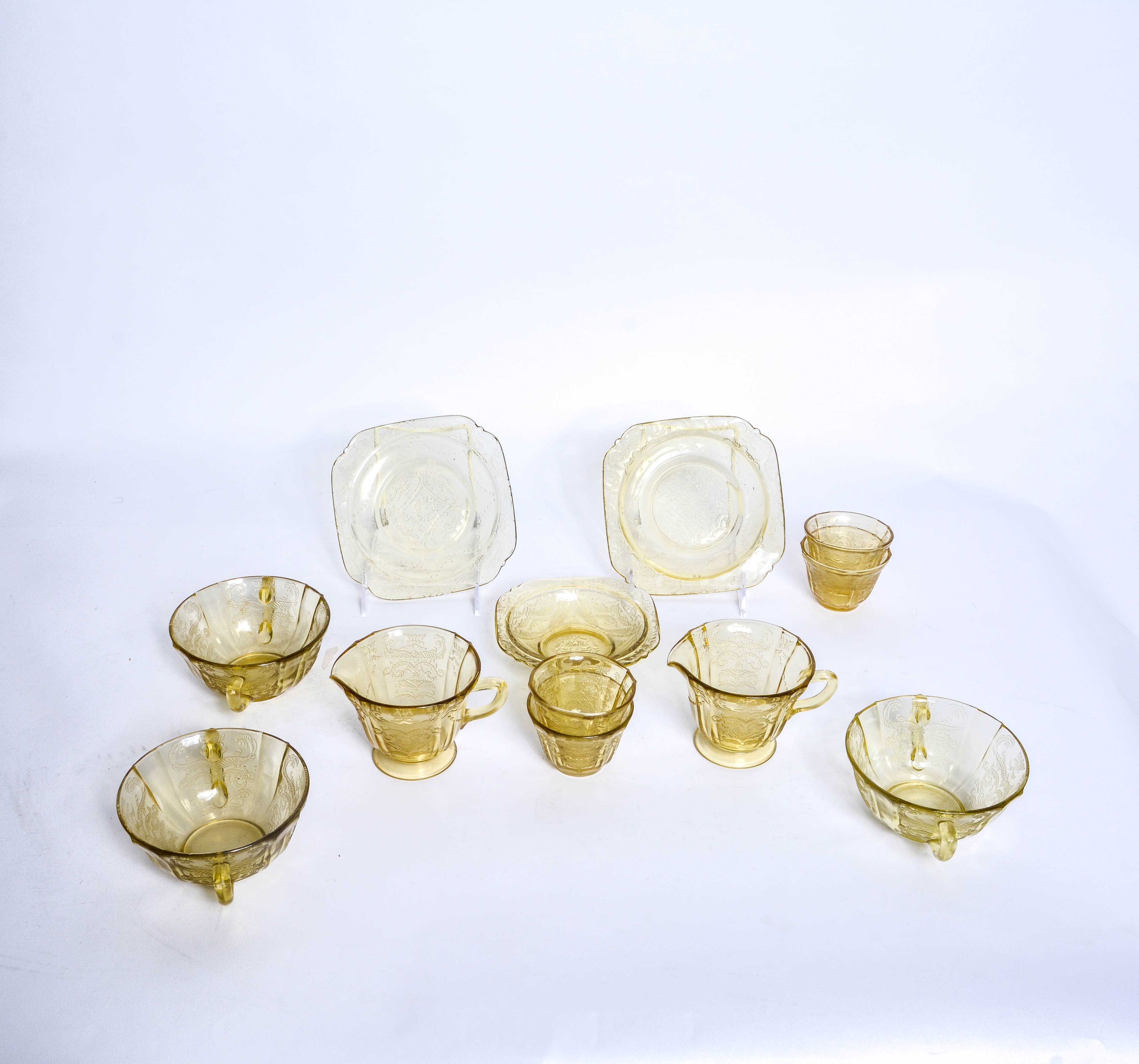 Vintage Yellow "Madrid" Glassware by The Federal Glass Company