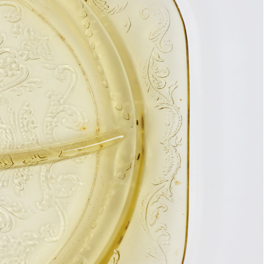 Collection of Amber Federal Glass "Madrid" Dinnerware