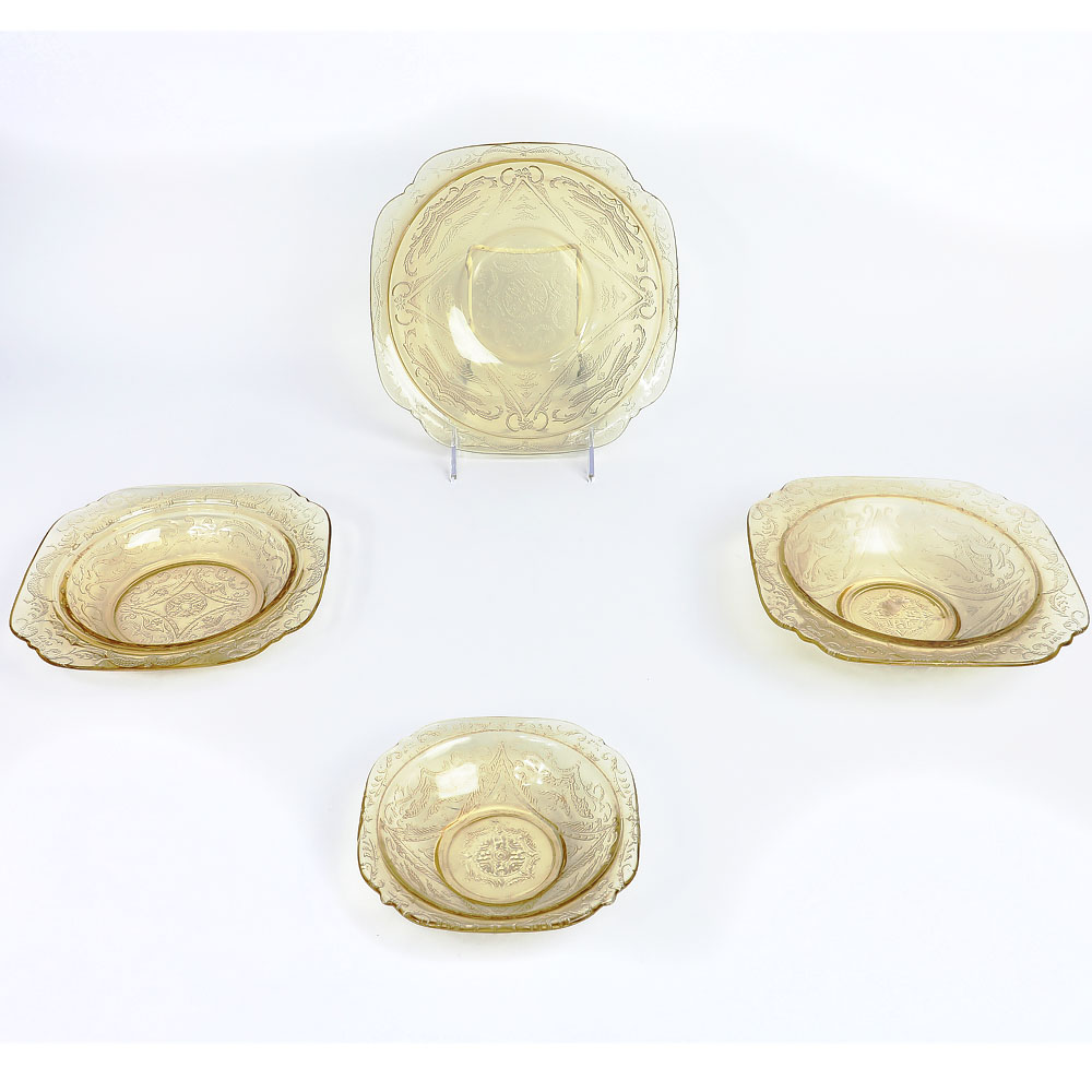 Assortment of Amber Glassware in "Madrid Amber" by Federal Glass