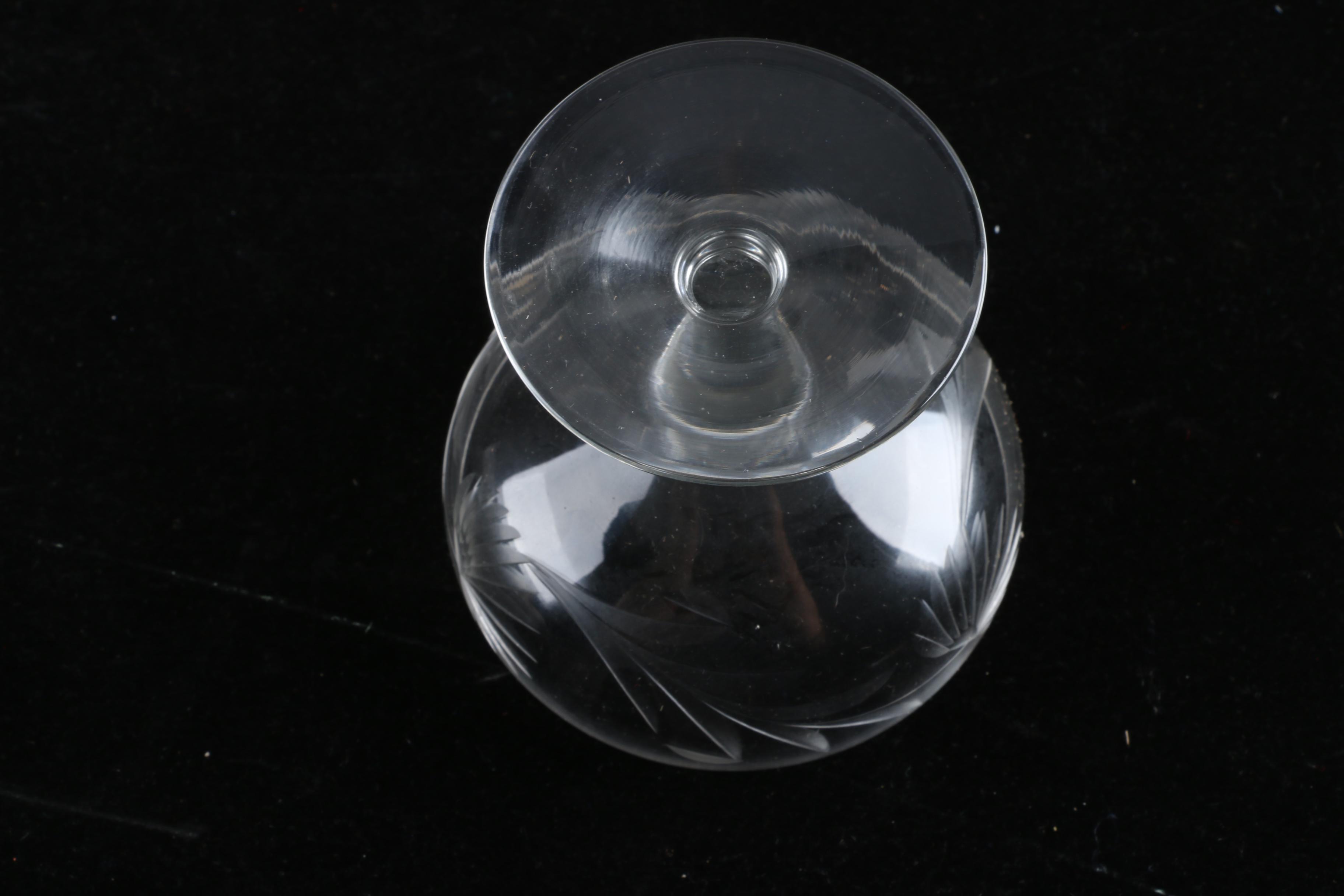 Etched Glass Coup Stemware