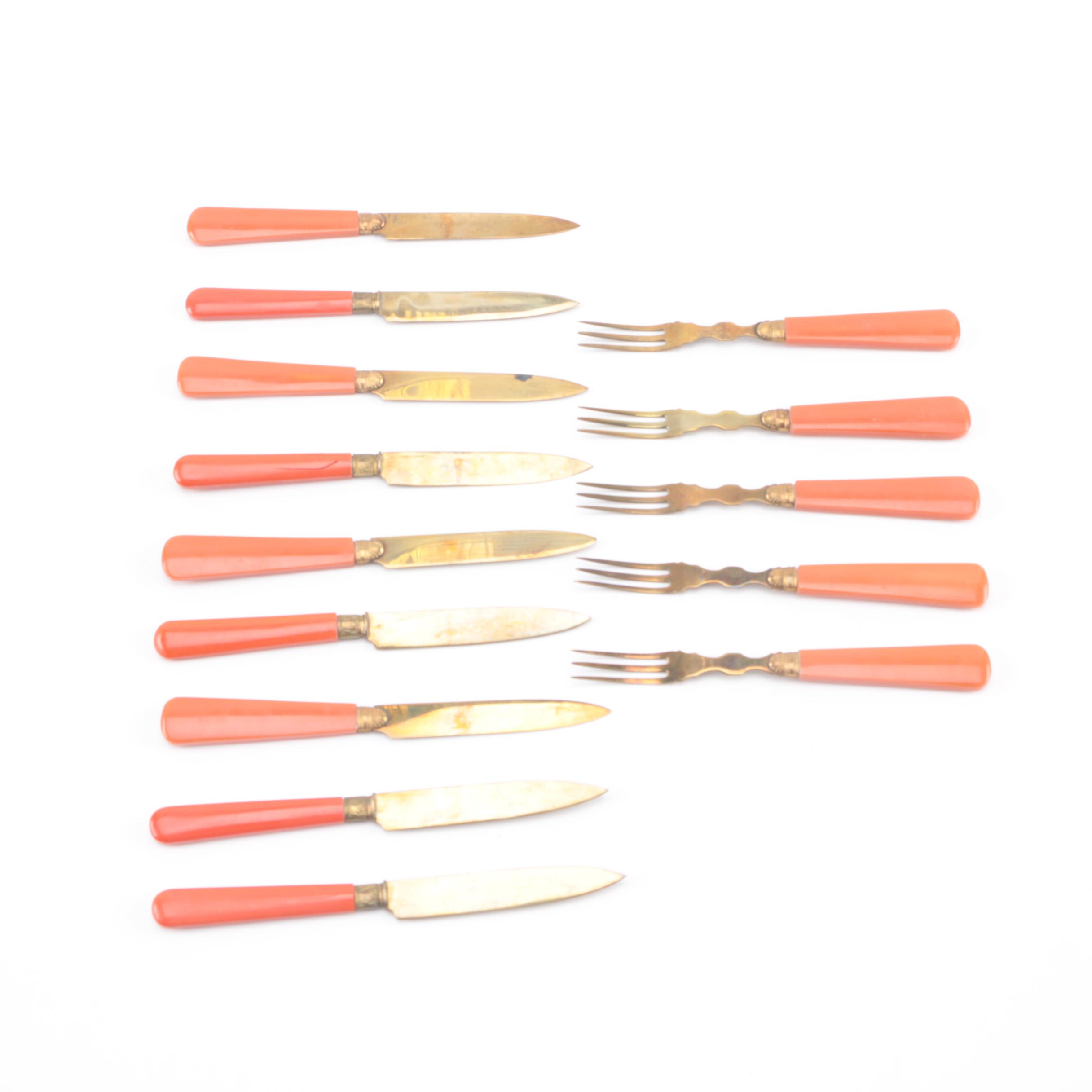 Vintage Cocktail Fork and Knife Set