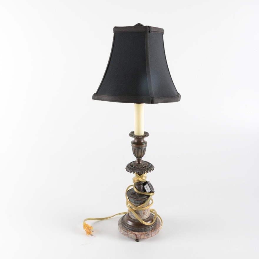 Brown Faux Marble Table Lamp