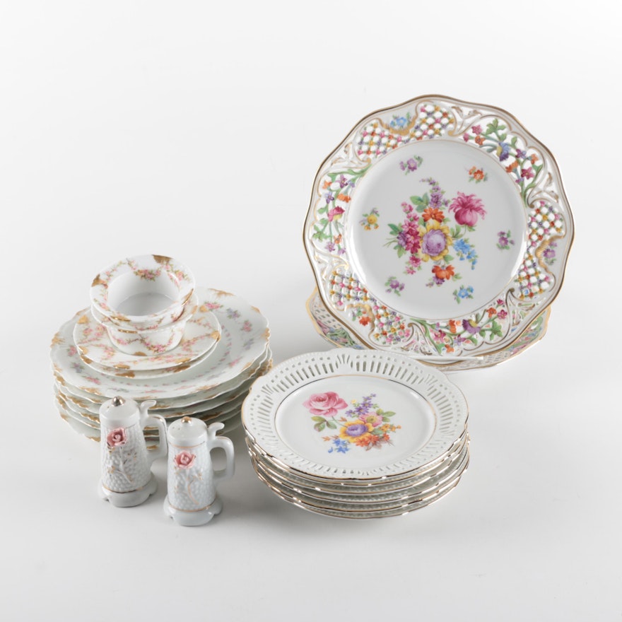 Floral Porcelain Tableware Featuring Theodore Haviland