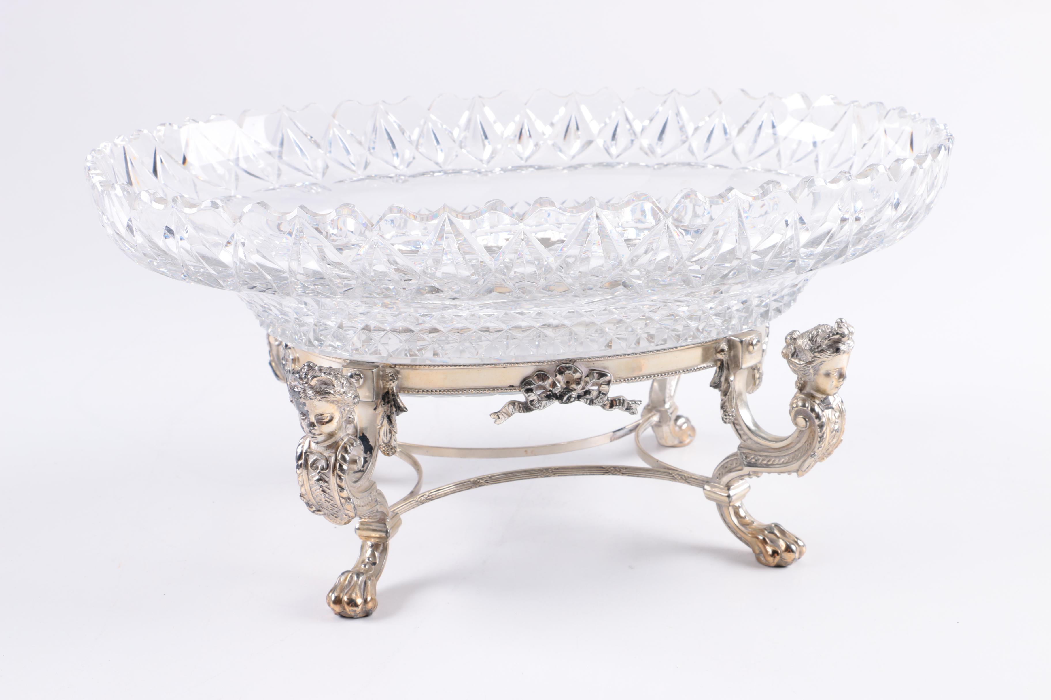 Sheridan Silver Plate Lazy Susan Appetizer Tray and Silver Plate Bowl on Stand