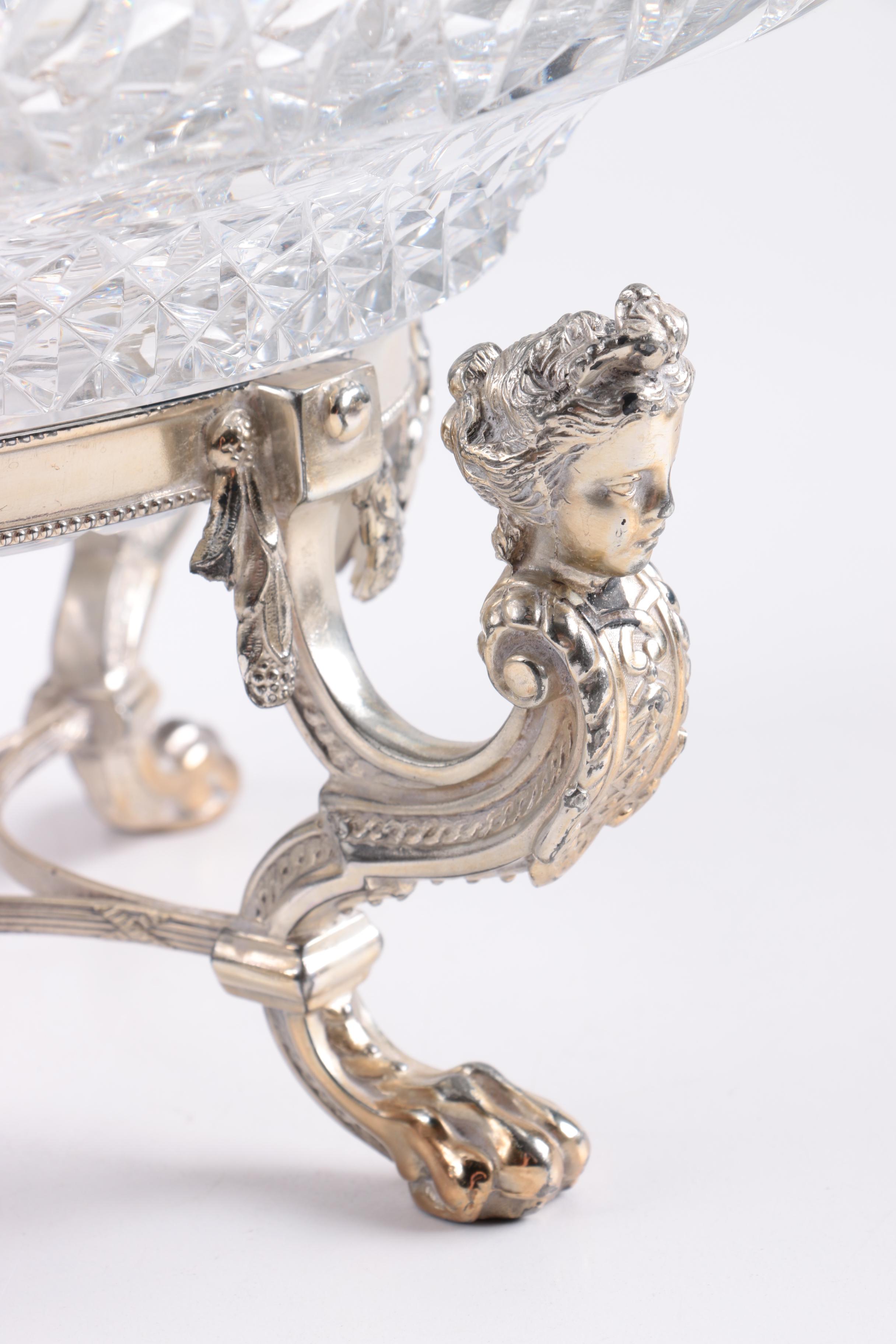 Sheridan Silver Plate Lazy Susan Appetizer Tray and Silver Plate Bowl on Stand