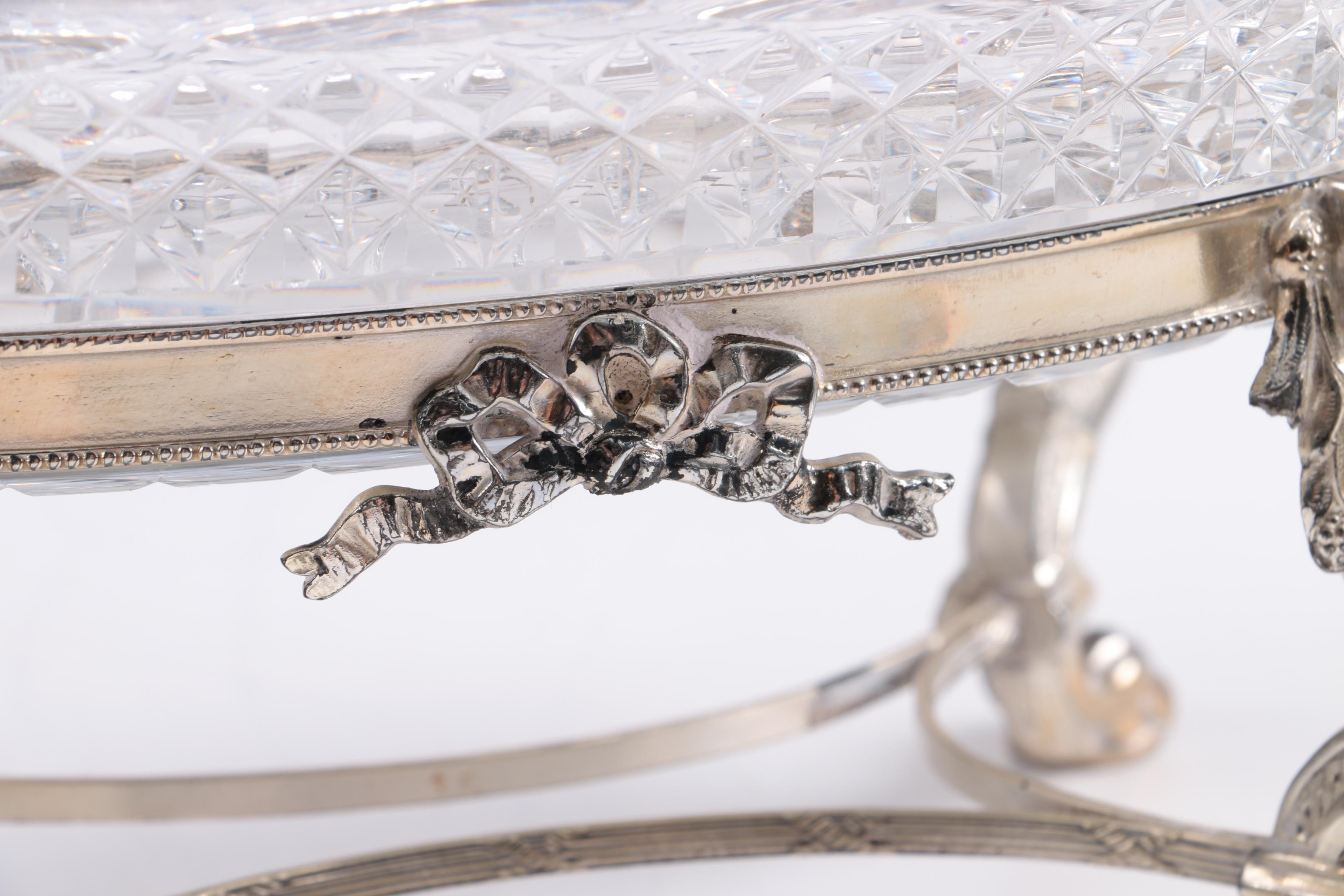 Sheridan Silver Plate Lazy Susan Appetizer Tray and Silver Plate Bowl on Stand