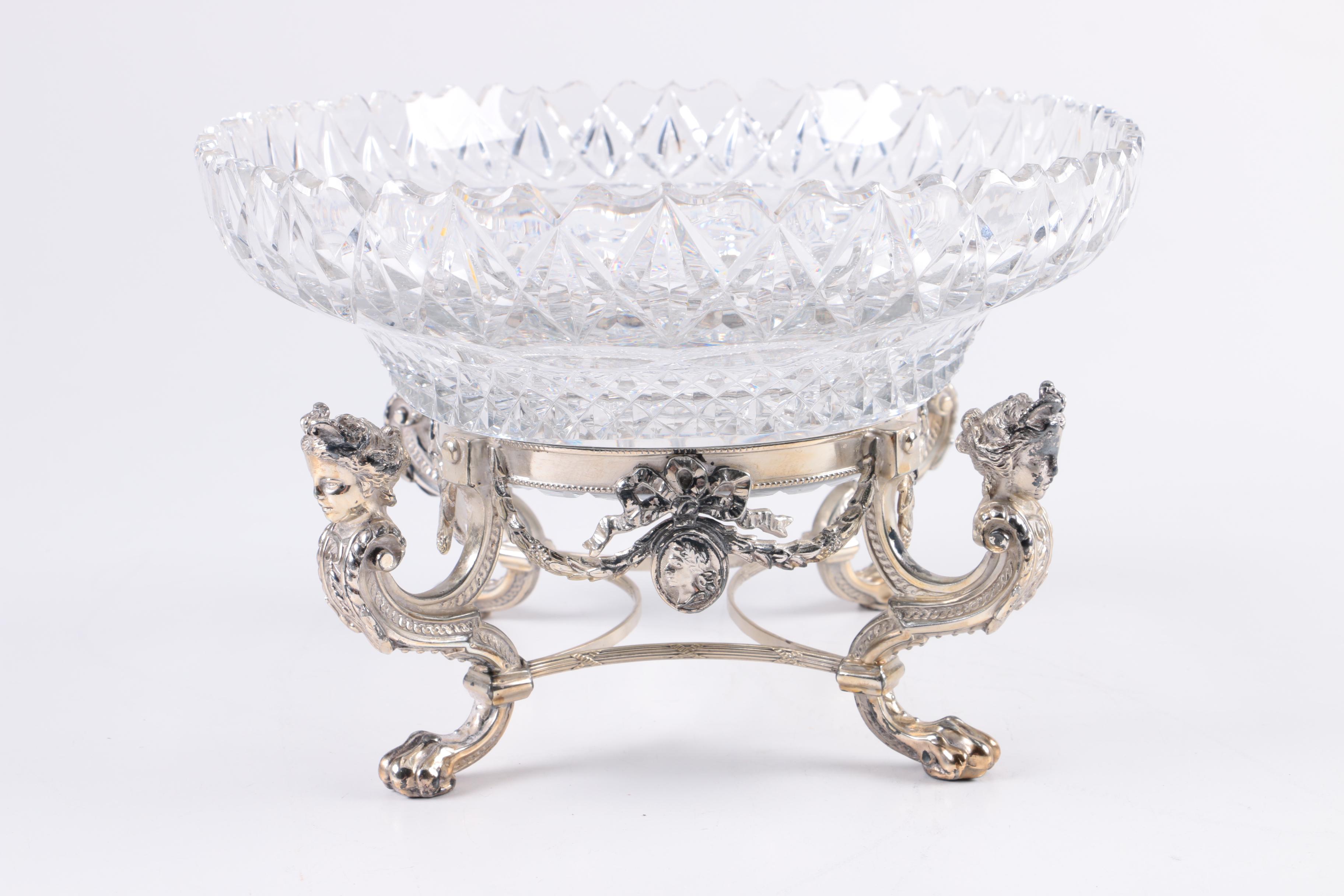 Sheridan Silver Plate Lazy Susan Appetizer Tray and Silver Plate Bowl on Stand