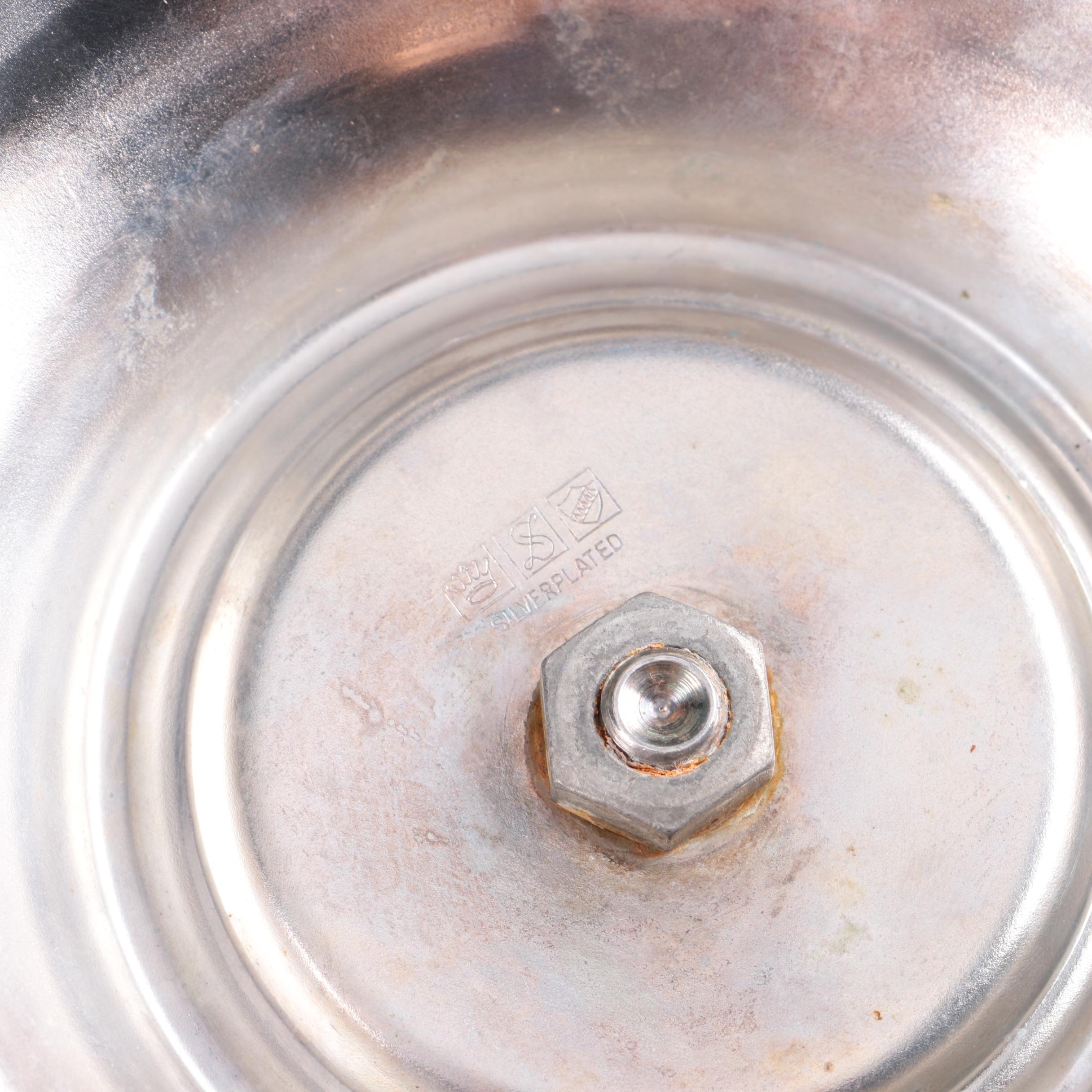 Sheridan Silver Plate Lazy Susan Appetizer Tray and Silver Plate Bowl on Stand