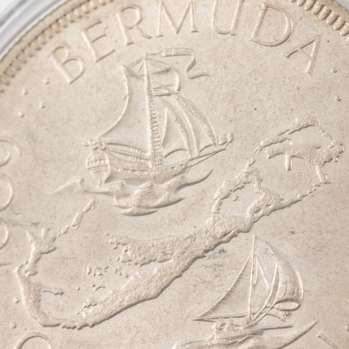 1959 Bermuda One Crown Silver Coin