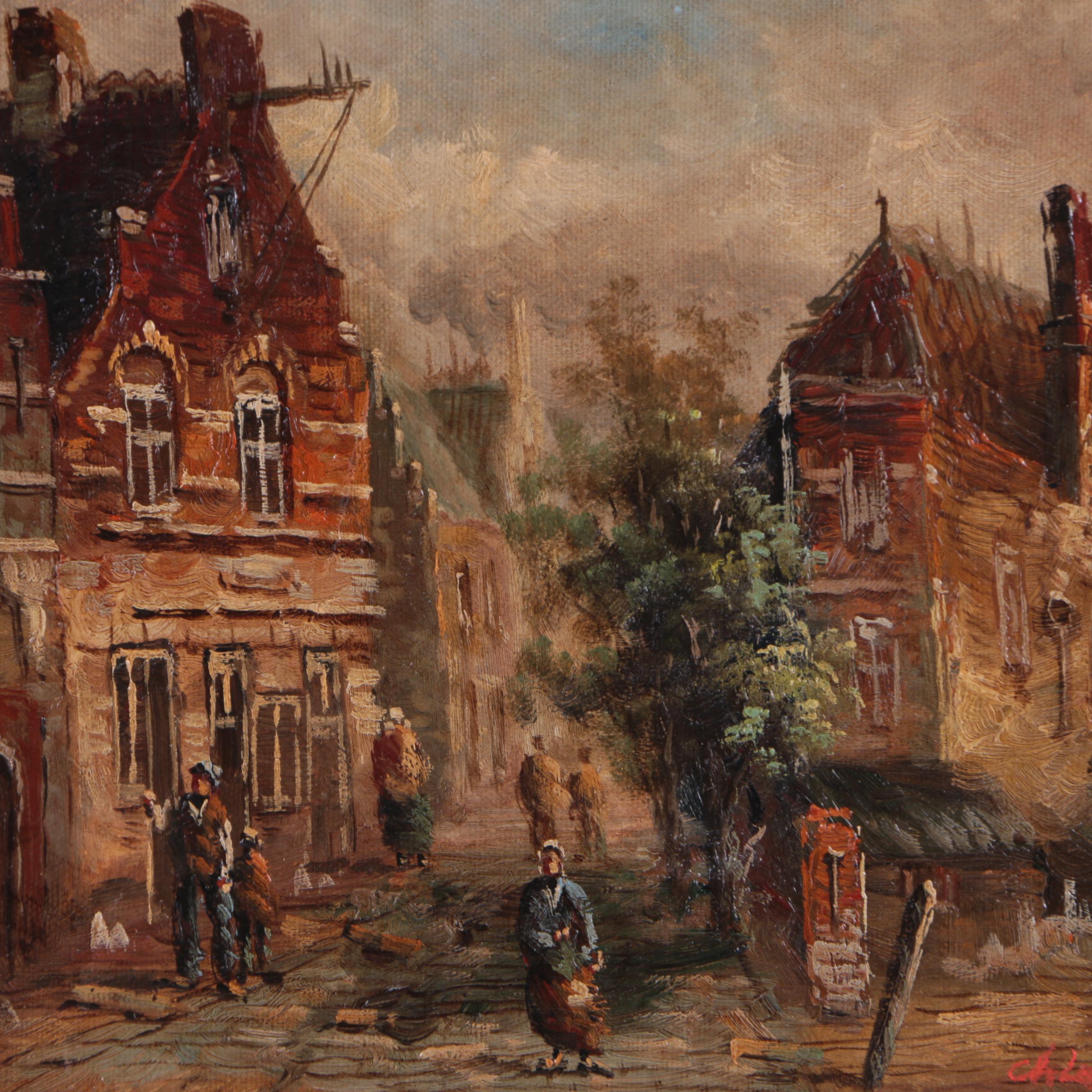 Chlason Oil Painting of a Village Road