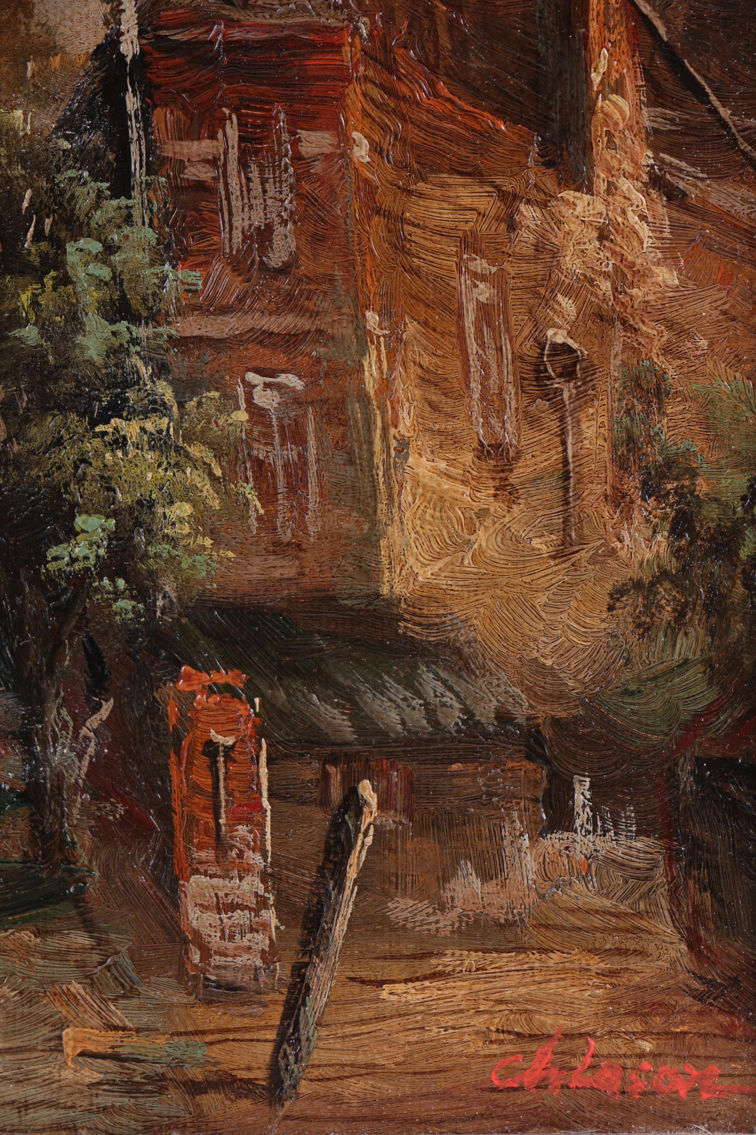 Chlason Oil Painting of a Village Road