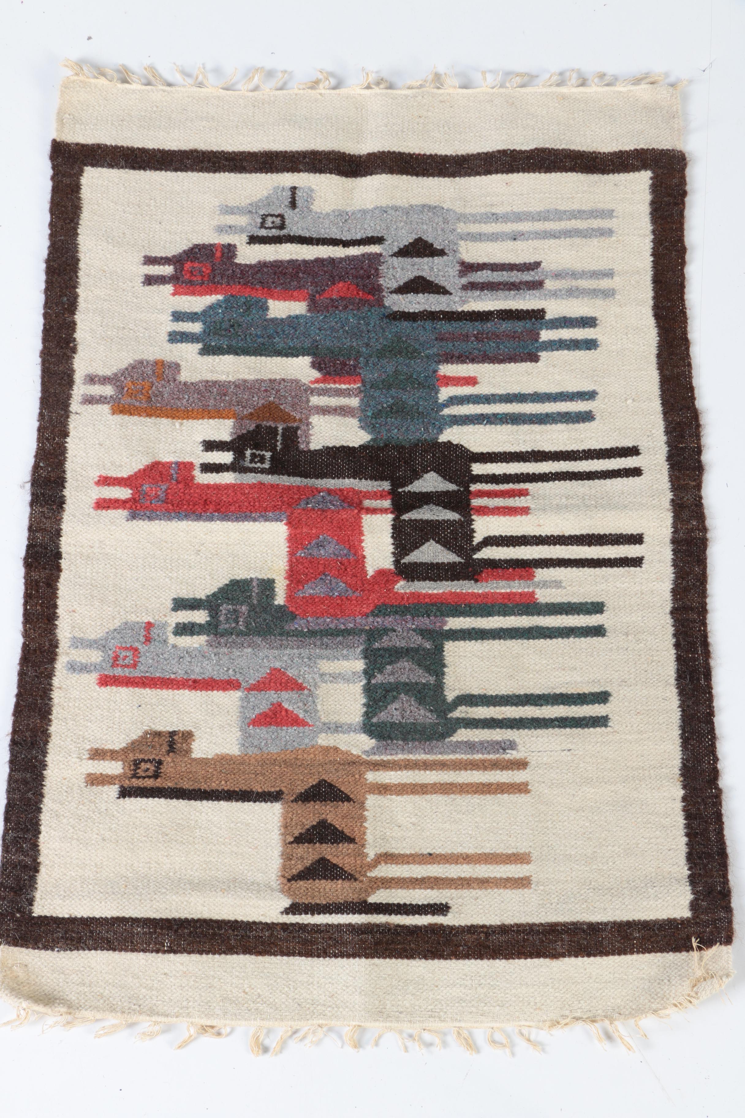 Handwoven Peruvian Llama Alpaca Rug