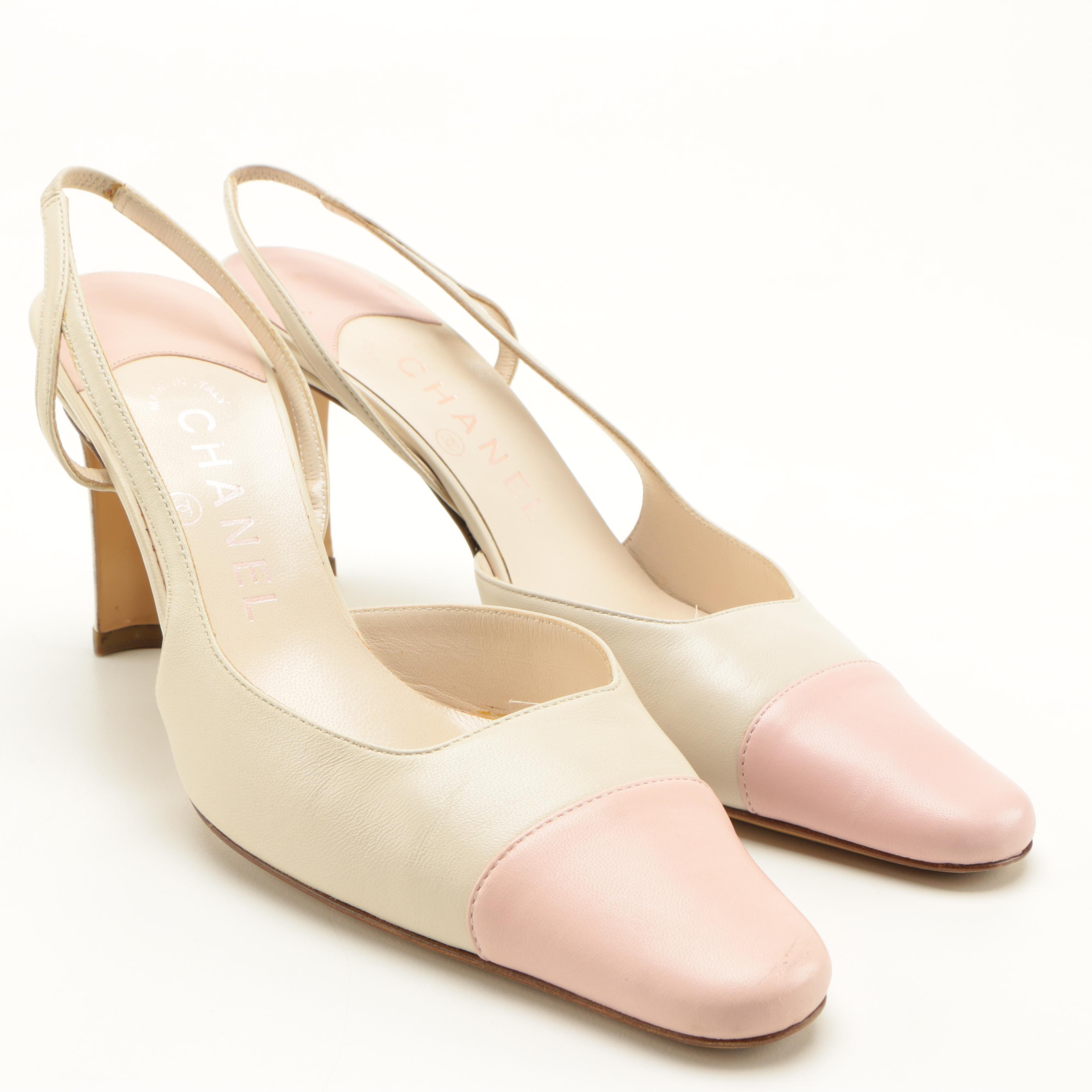 Chanel Leather Slingback Heels