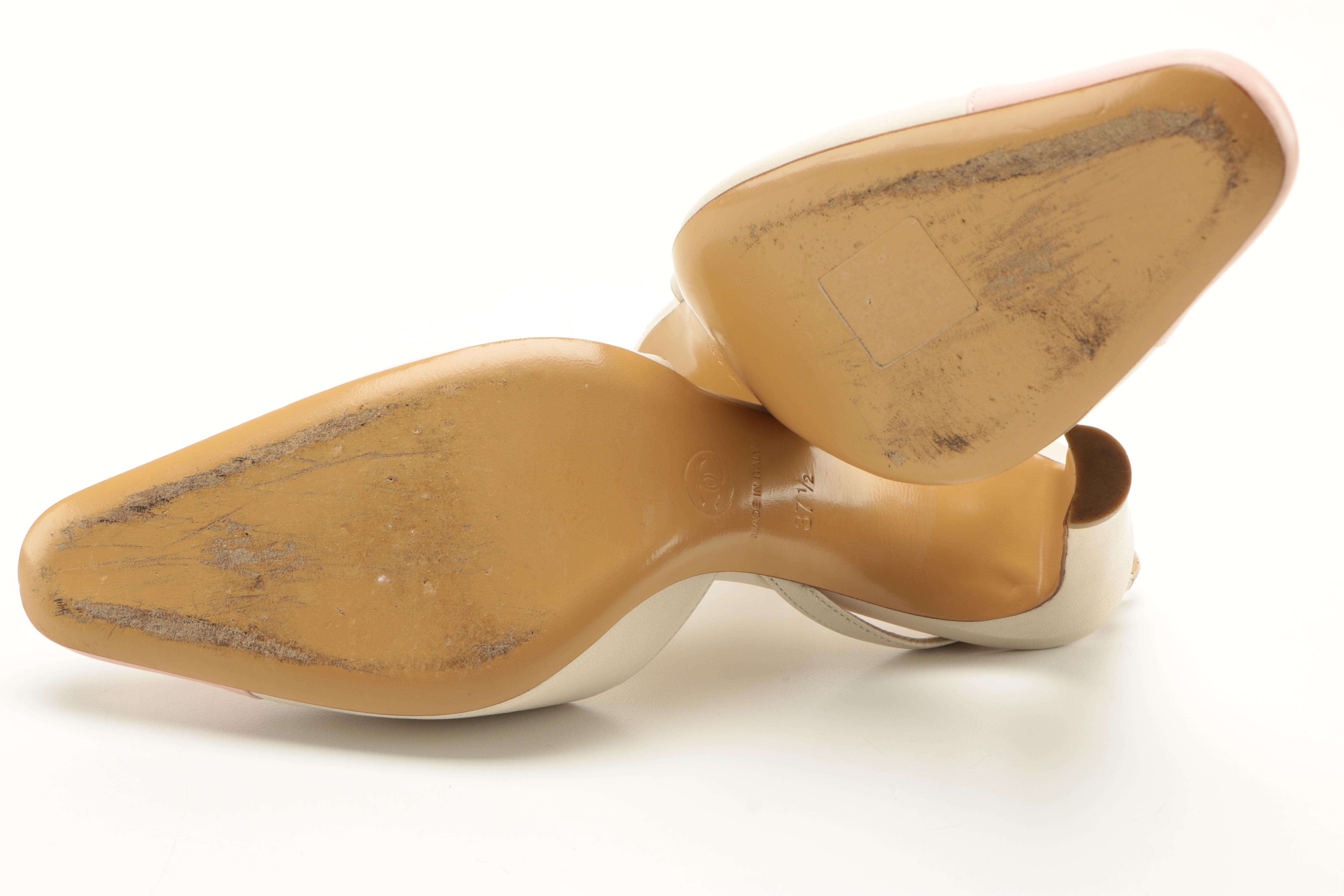 Chanel Leather Slingback Heels