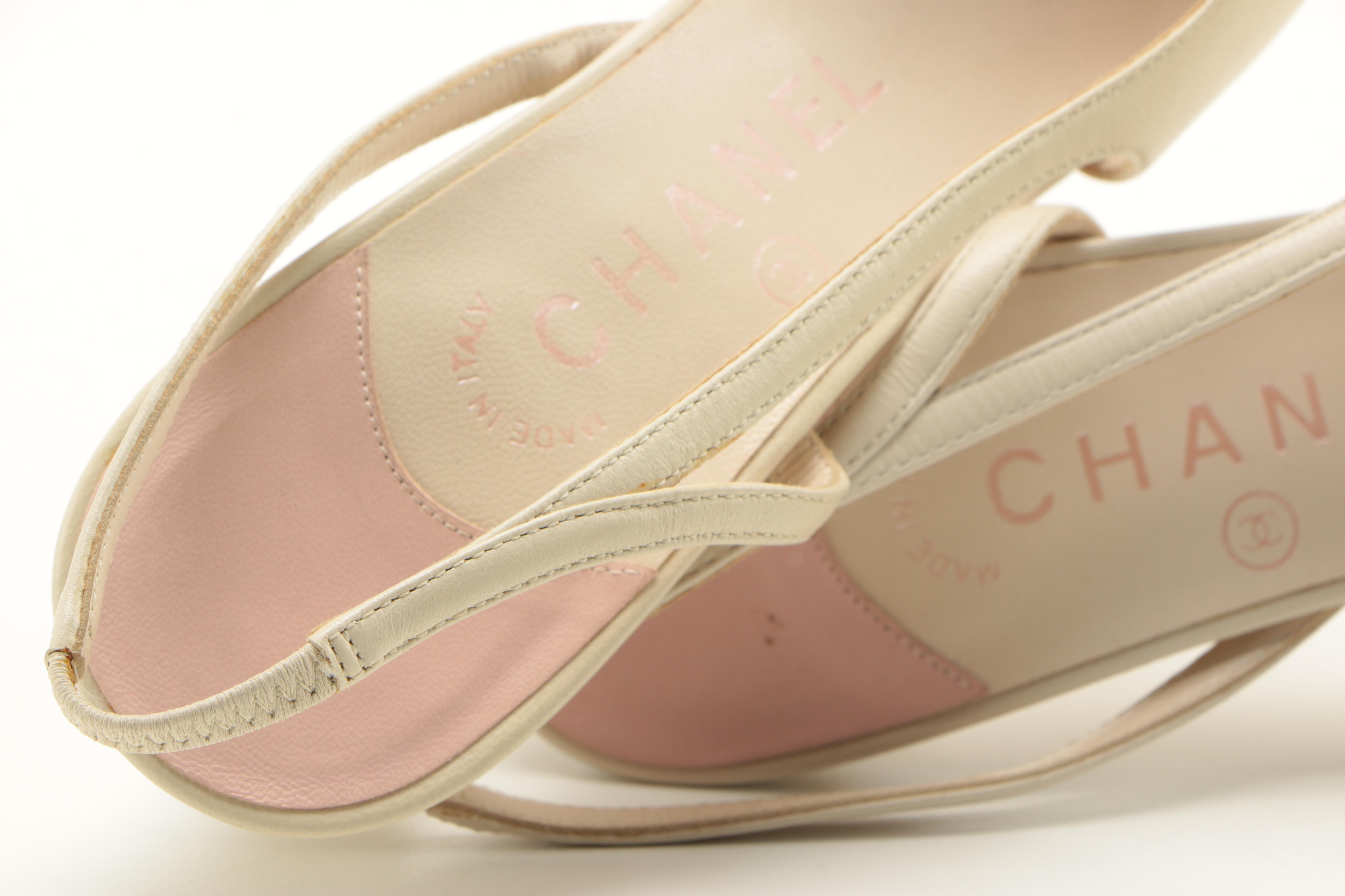 Chanel Leather Slingback Heels
