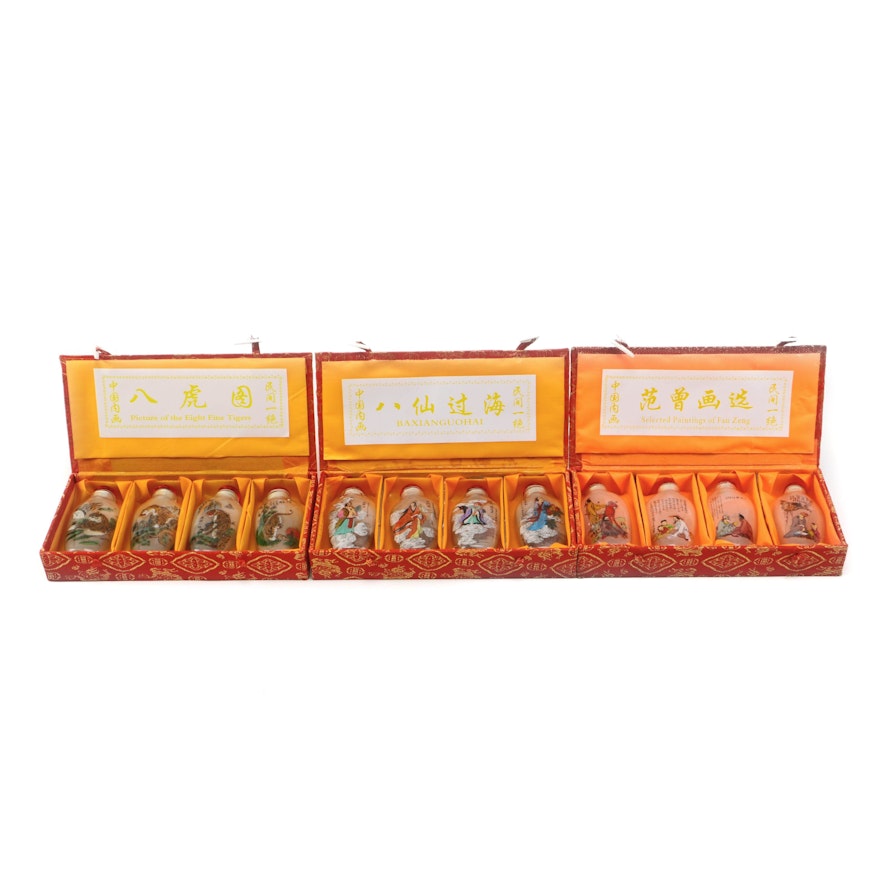 Set of Boxed Chinese Snuff Bottles