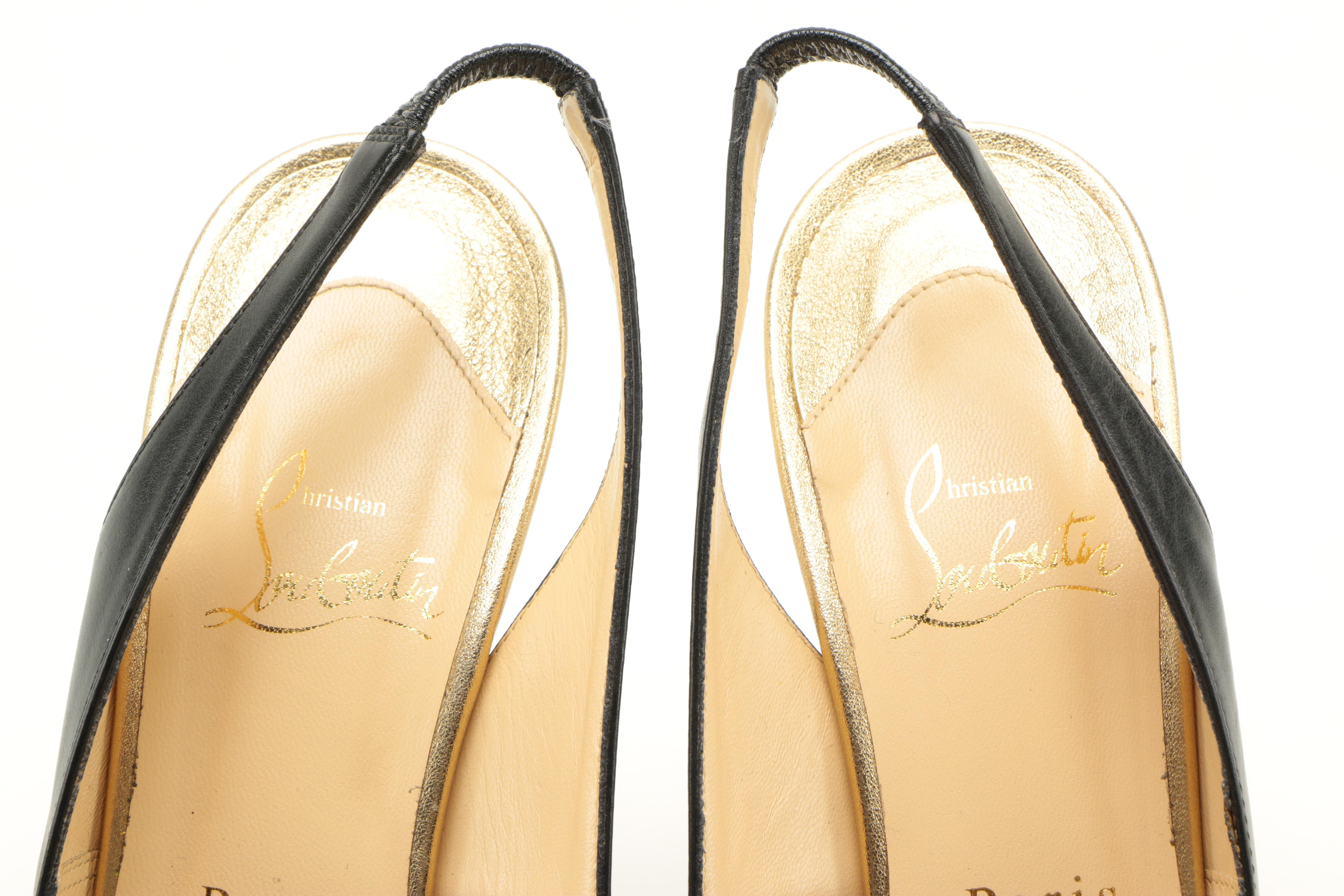 Christian Louboutin So Private 120 Leather Slingback Heels