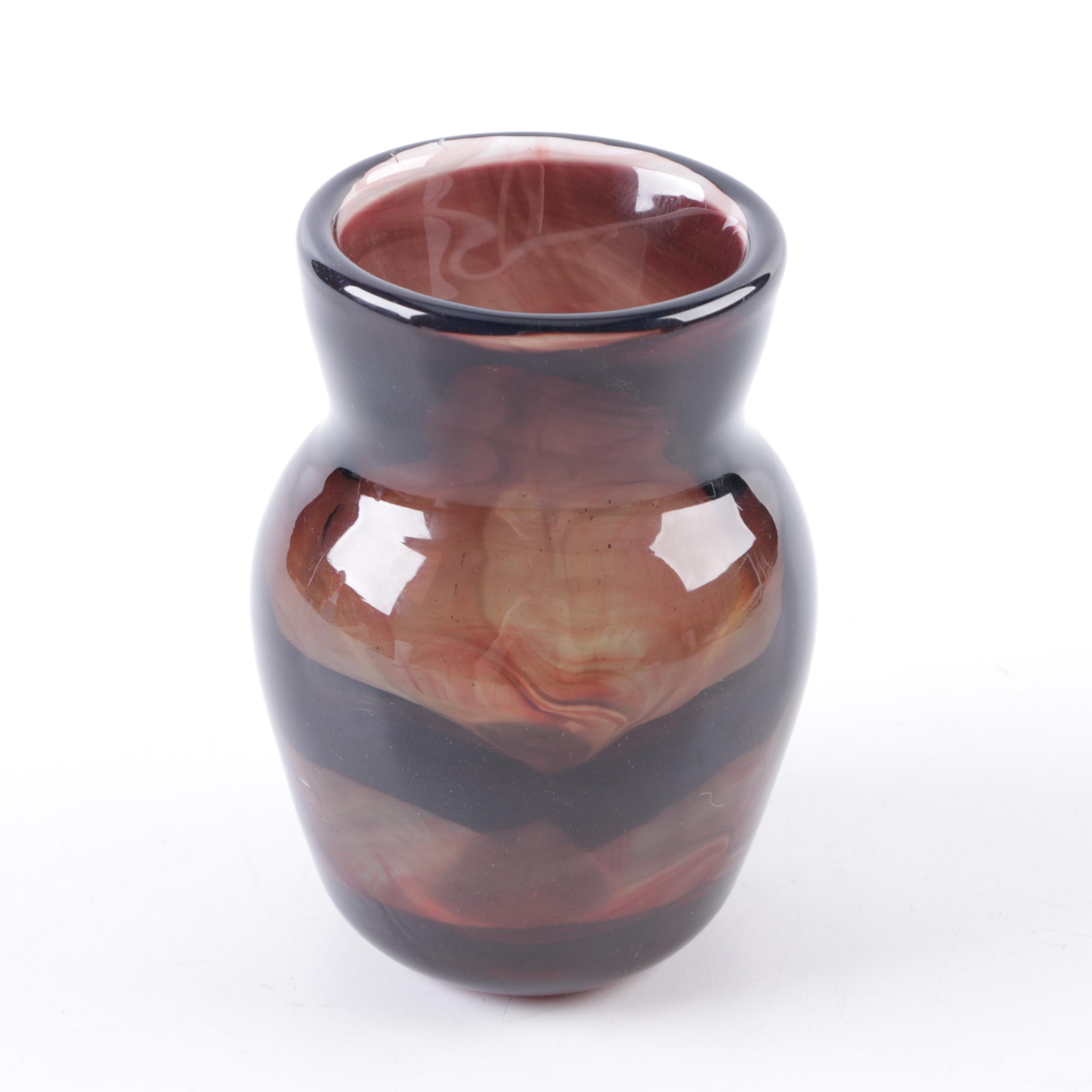 Dominic Labino Purple Blown Glass Vase