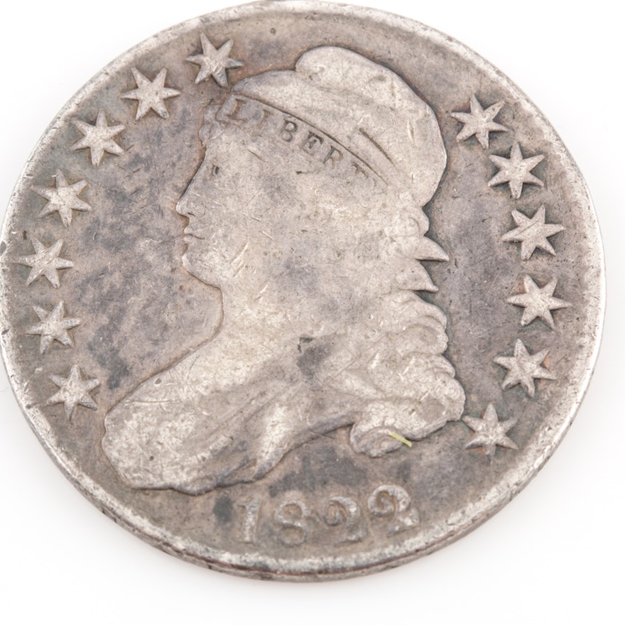 Silver 1822 Capped Bust (Lettered Edge) Half Dollar