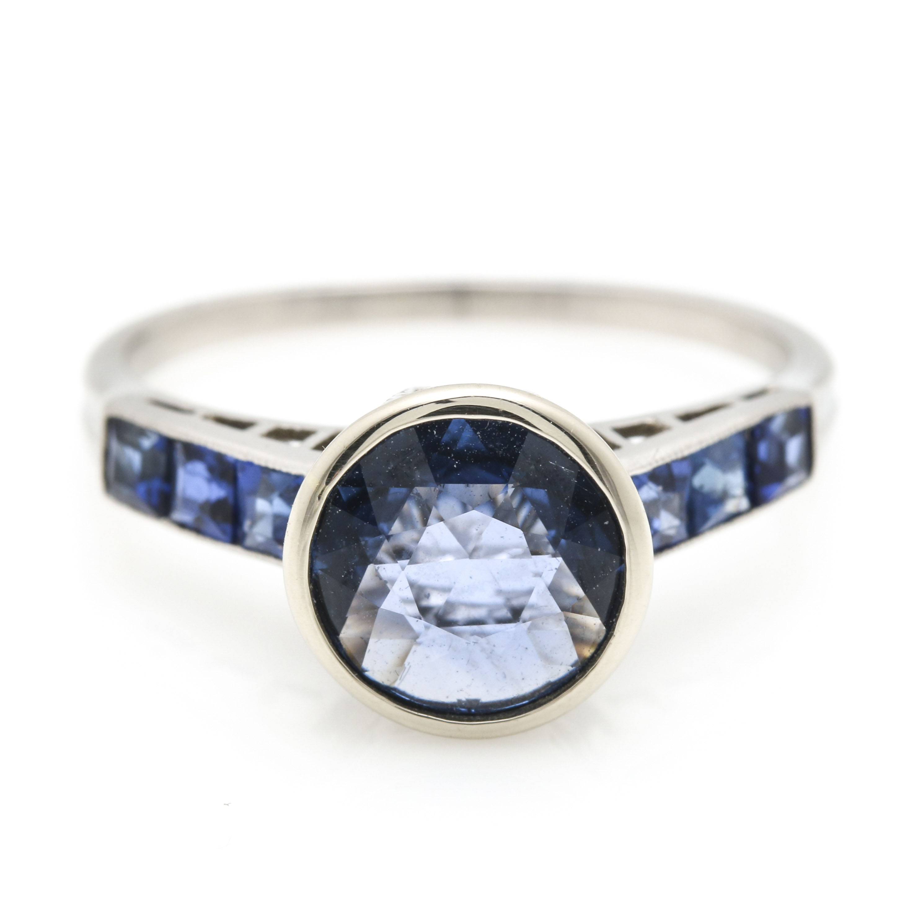 Platinum Blue Sapphire Ring