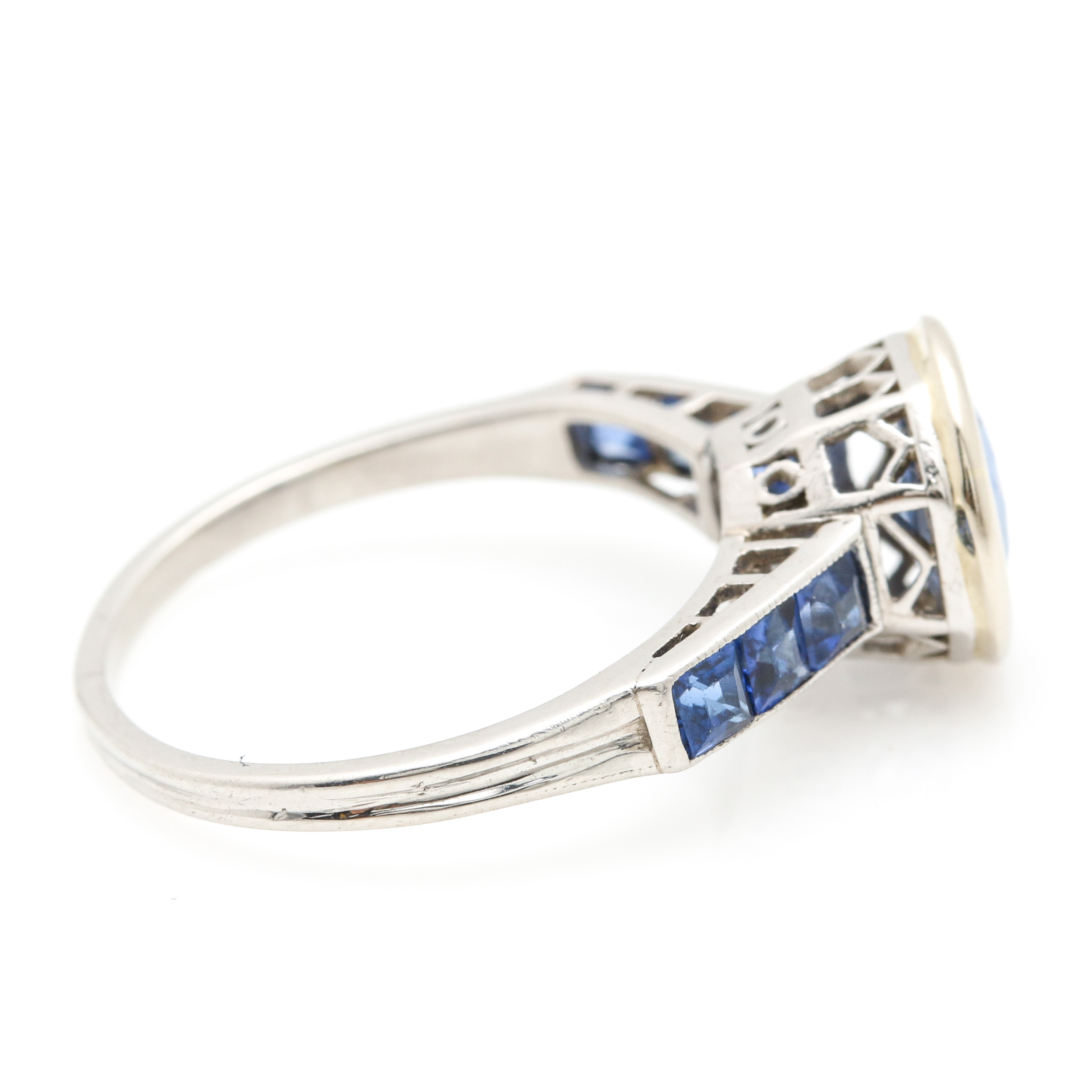 Platinum Blue Sapphire Ring