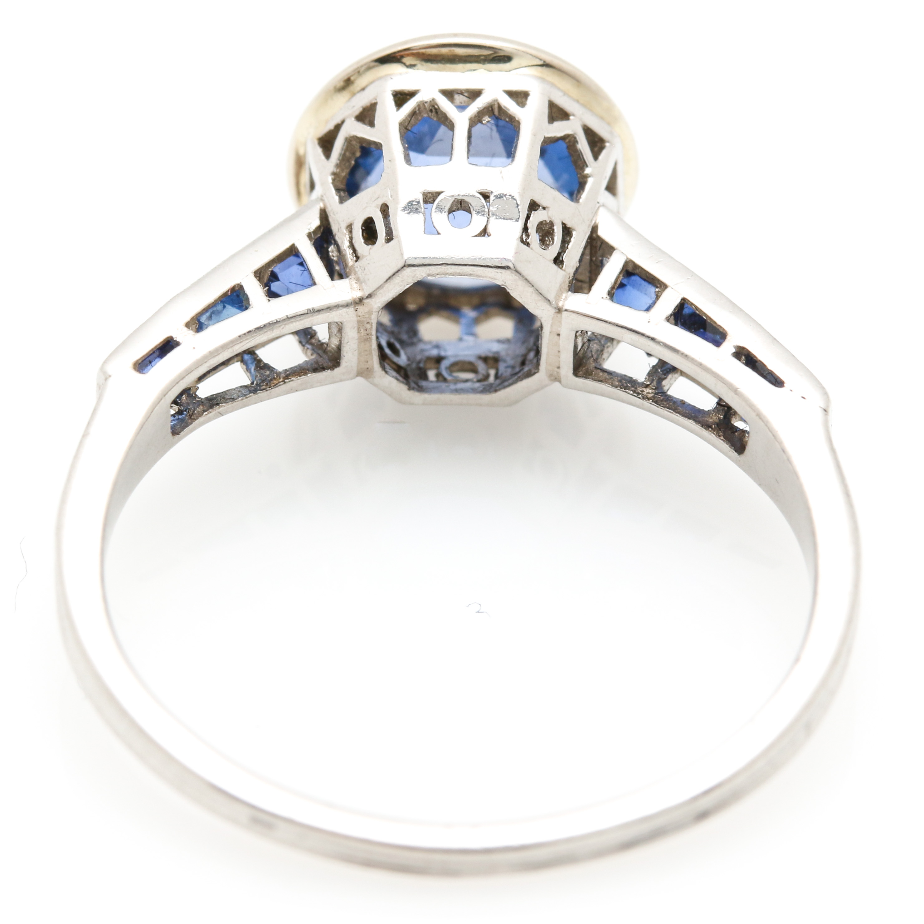 Platinum Blue Sapphire Ring