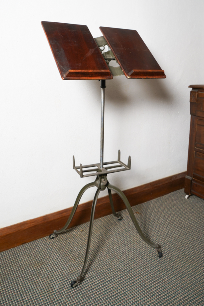 Vintage Book Stand with Webster's Dictionary