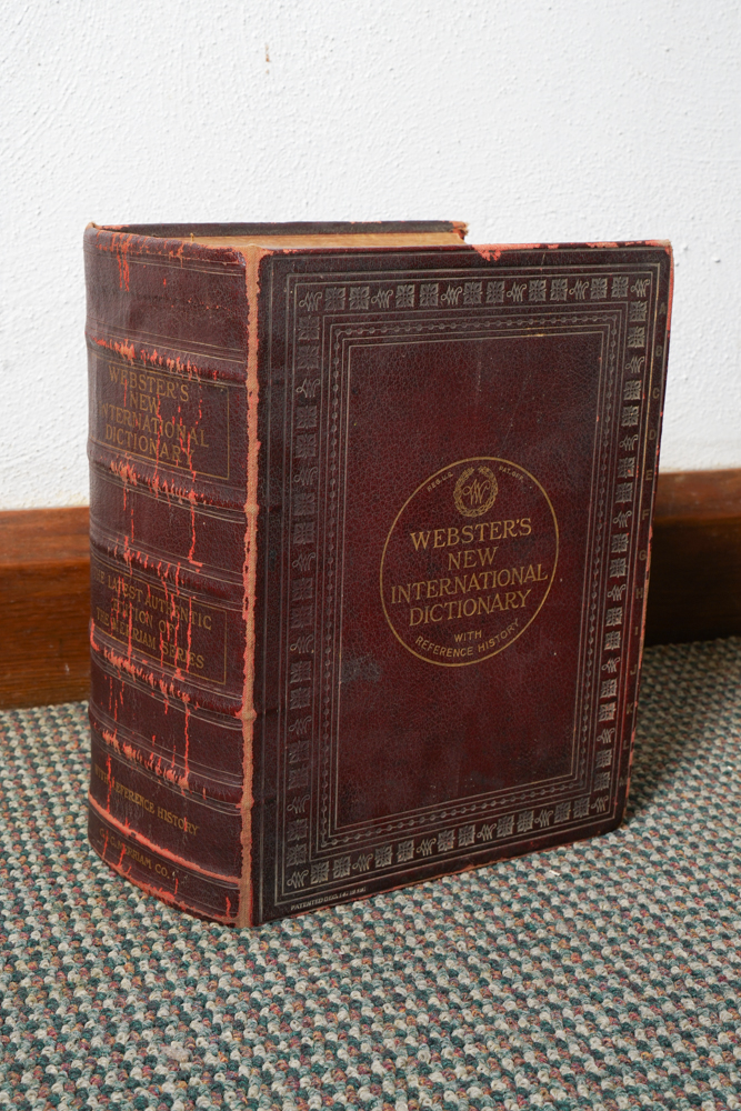 Vintage Book Stand with Webster's Dictionary