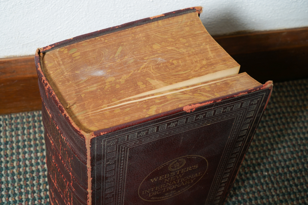Vintage Book Stand with Webster's Dictionary