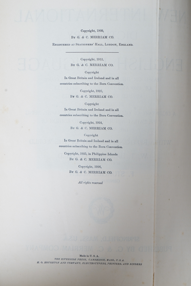 Vintage Book Stand with Webster's Dictionary