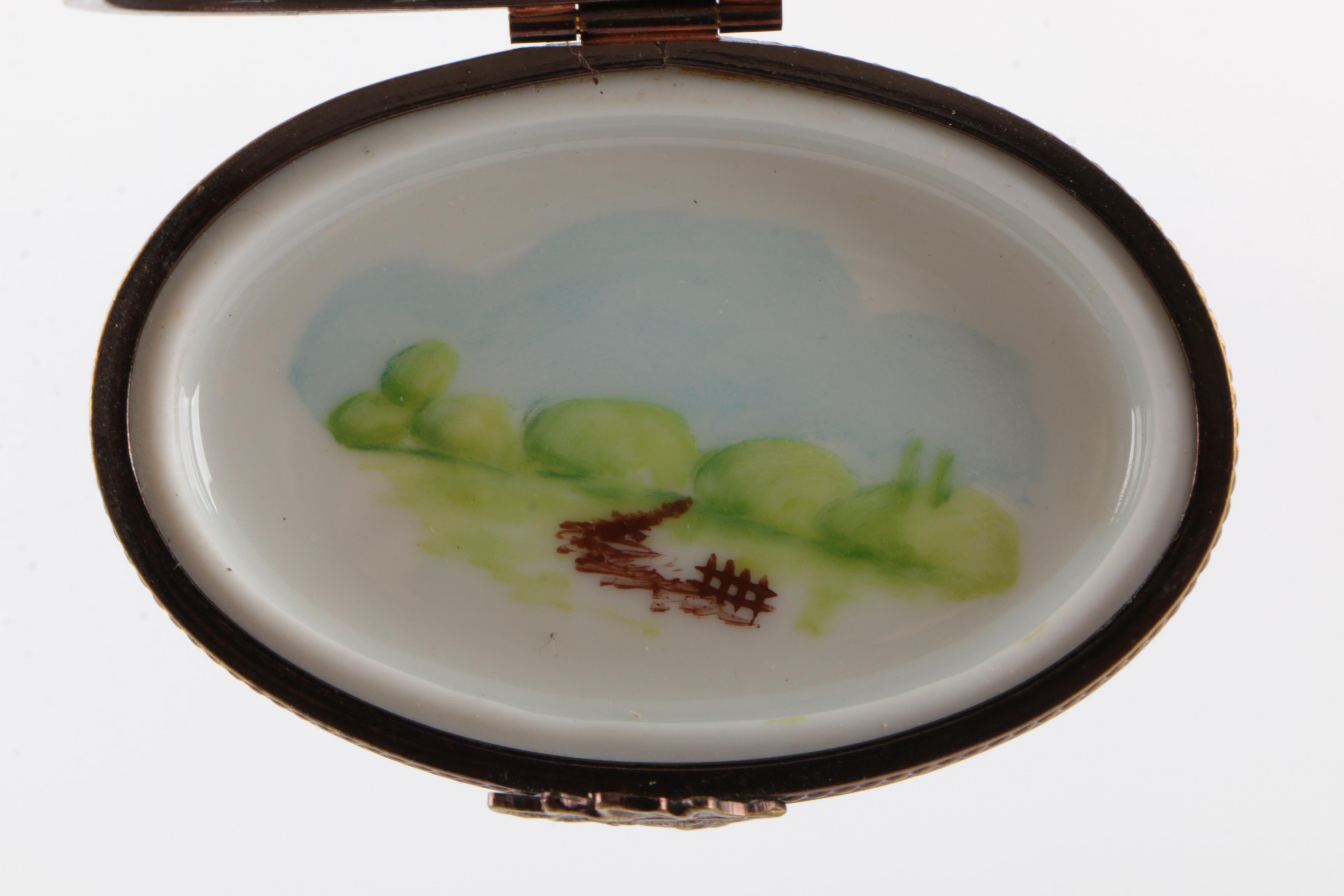 Limoges Porcelain Pig Trinket Box