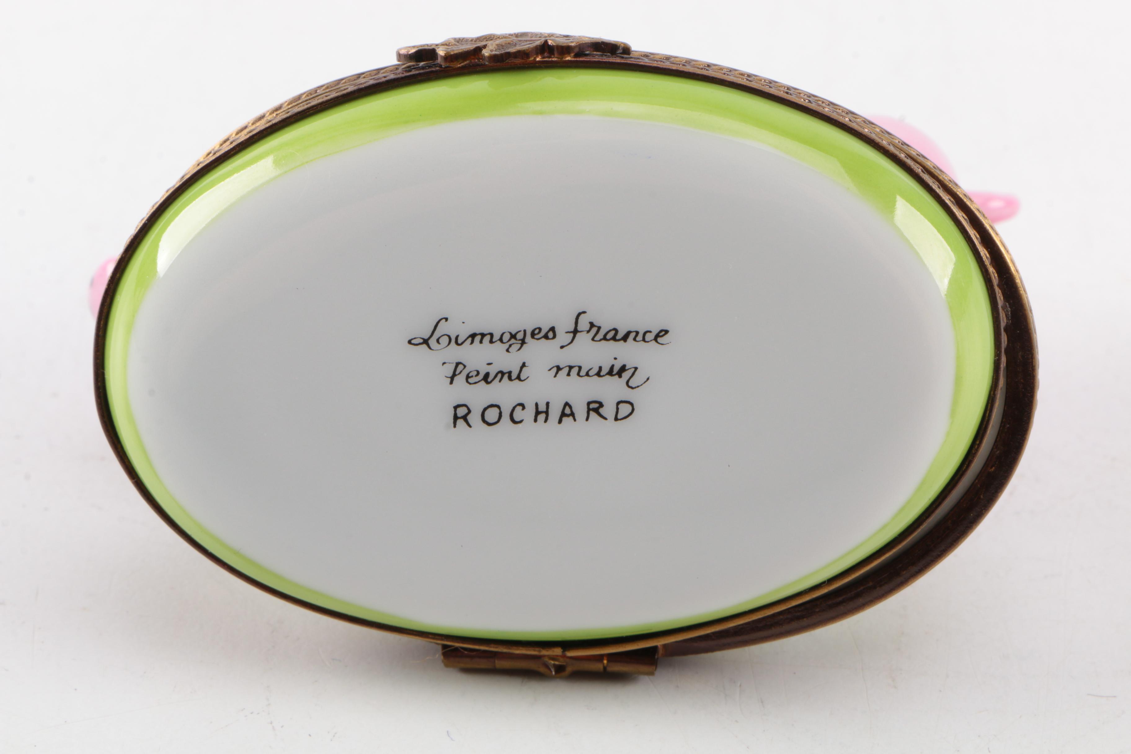 Limoges Porcelain Pig Trinket Box