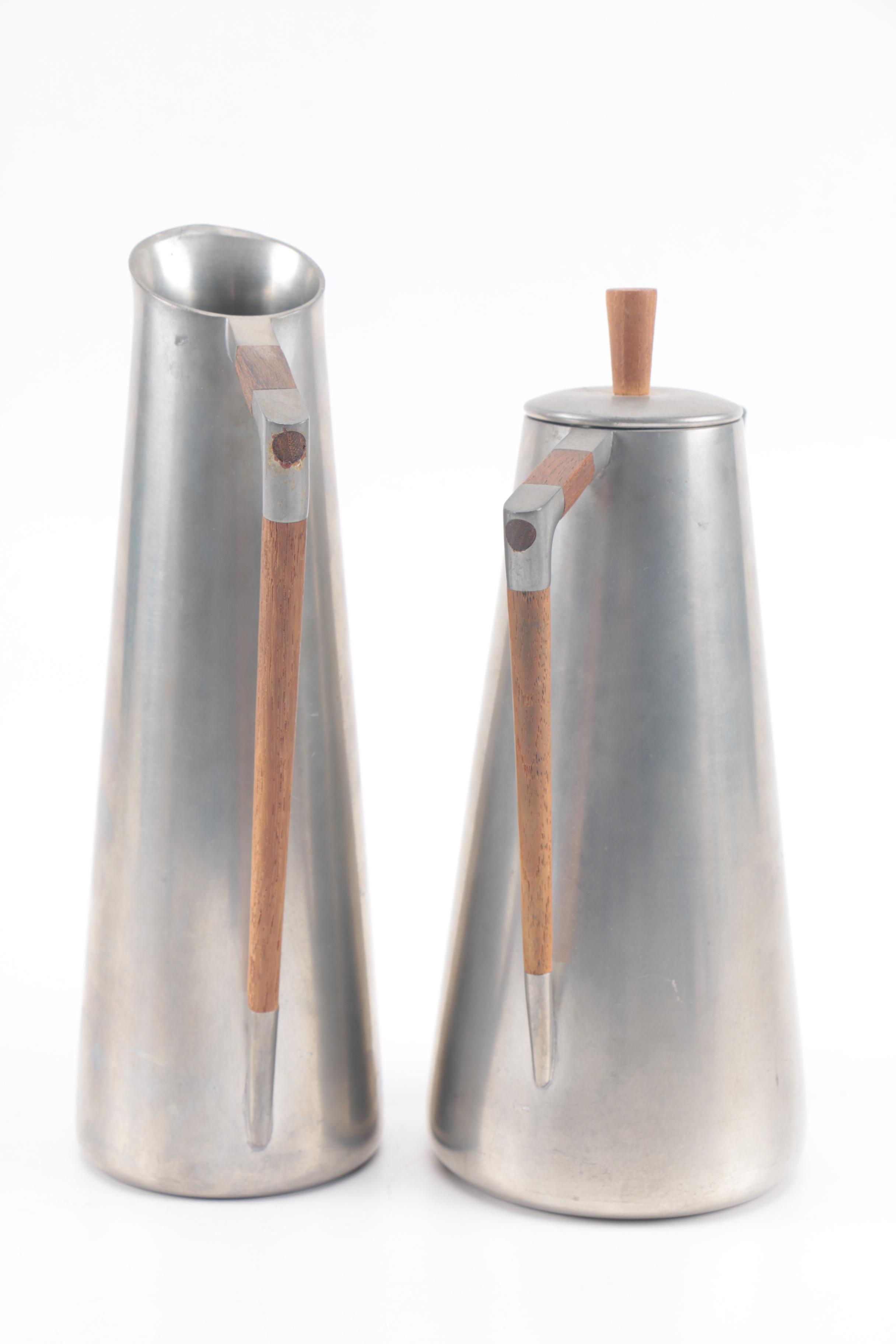 Royal Holland Mid Century Modern Teak and Pewter Serveware