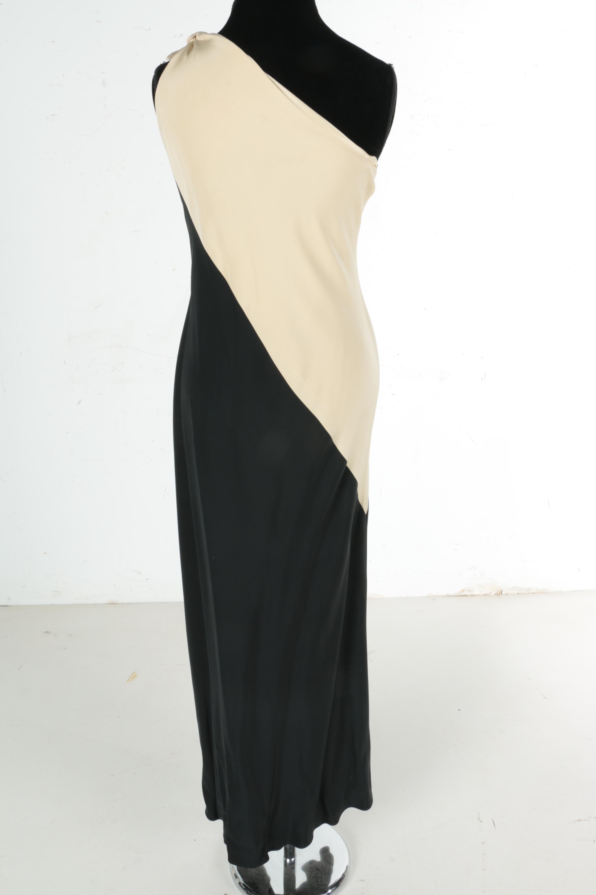 Melinda Eng One Shoulder Silk Dress