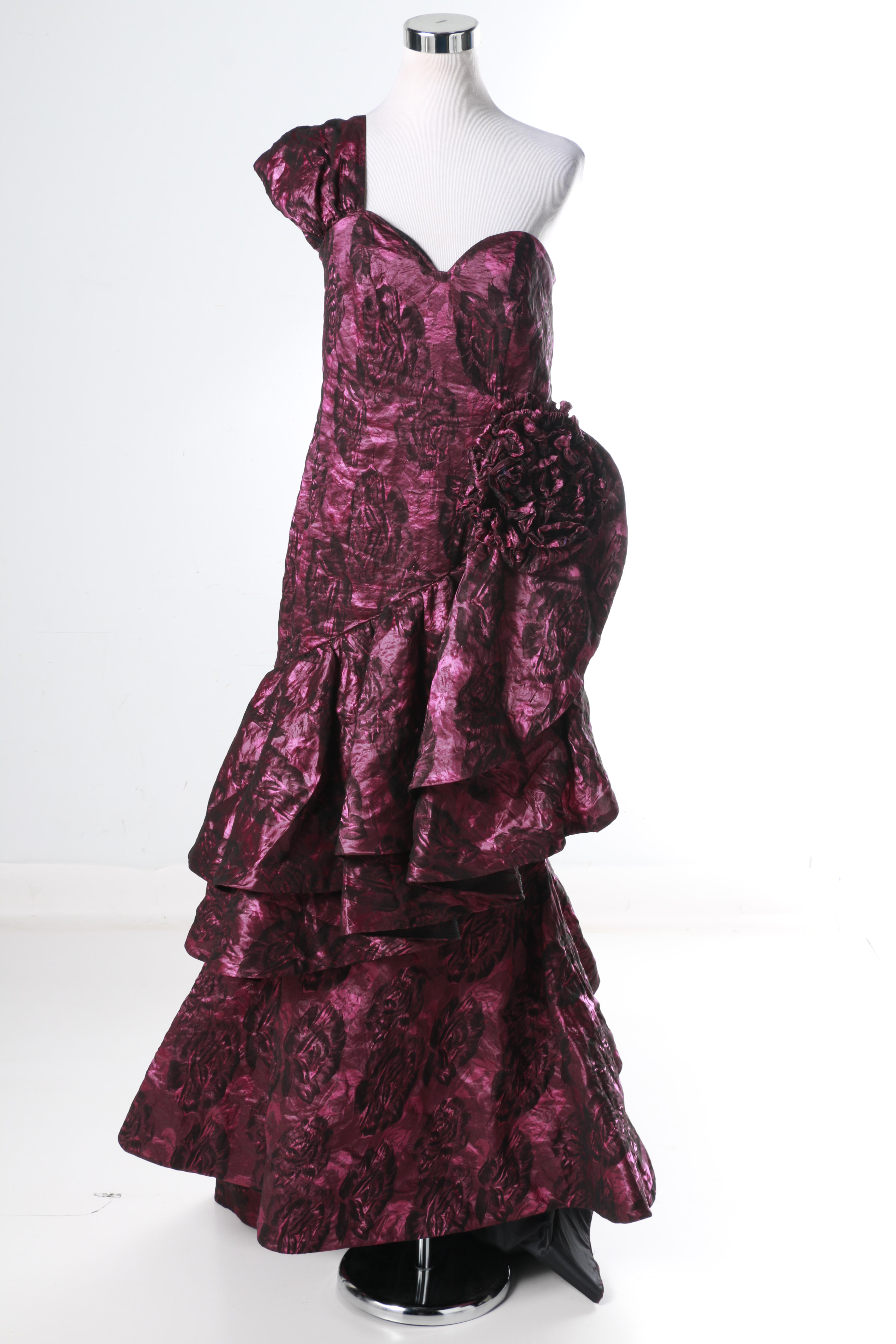 One Shoulder Formal Ruffle Gown