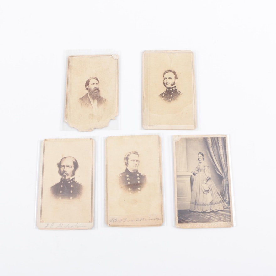 Five Civil War Era Photographic Cartes de Visite