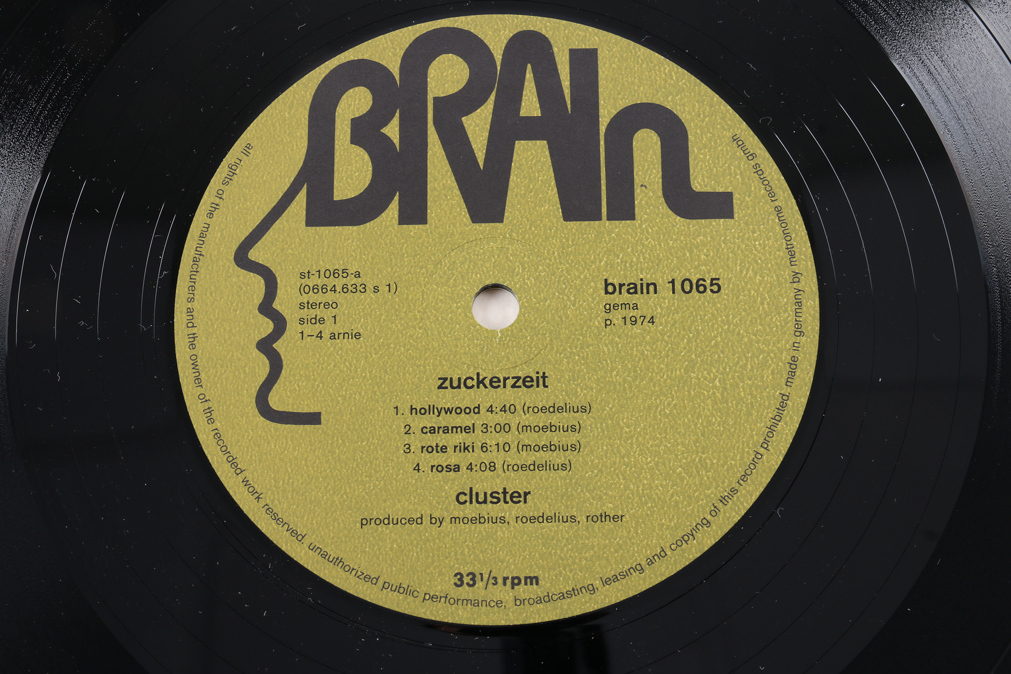 Cluster "Zuckerzeit" Original German Pressing LP