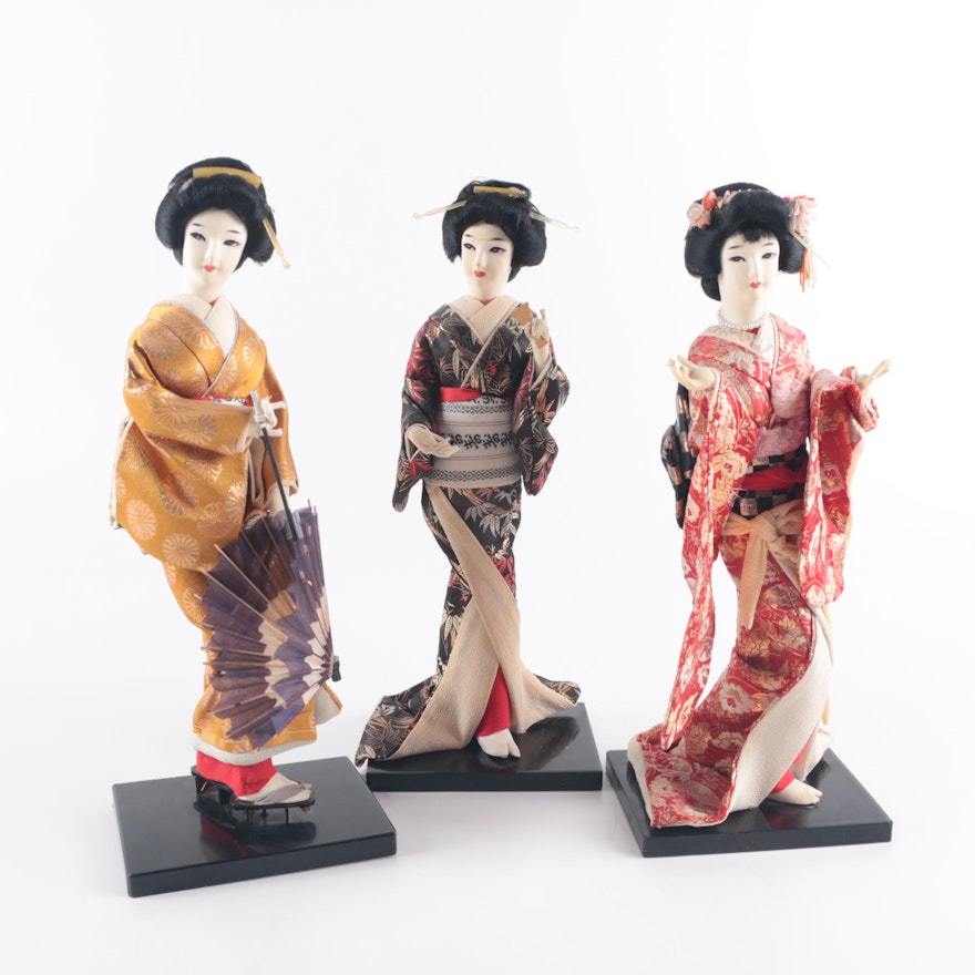 Set of Japanese Fabric Dolls