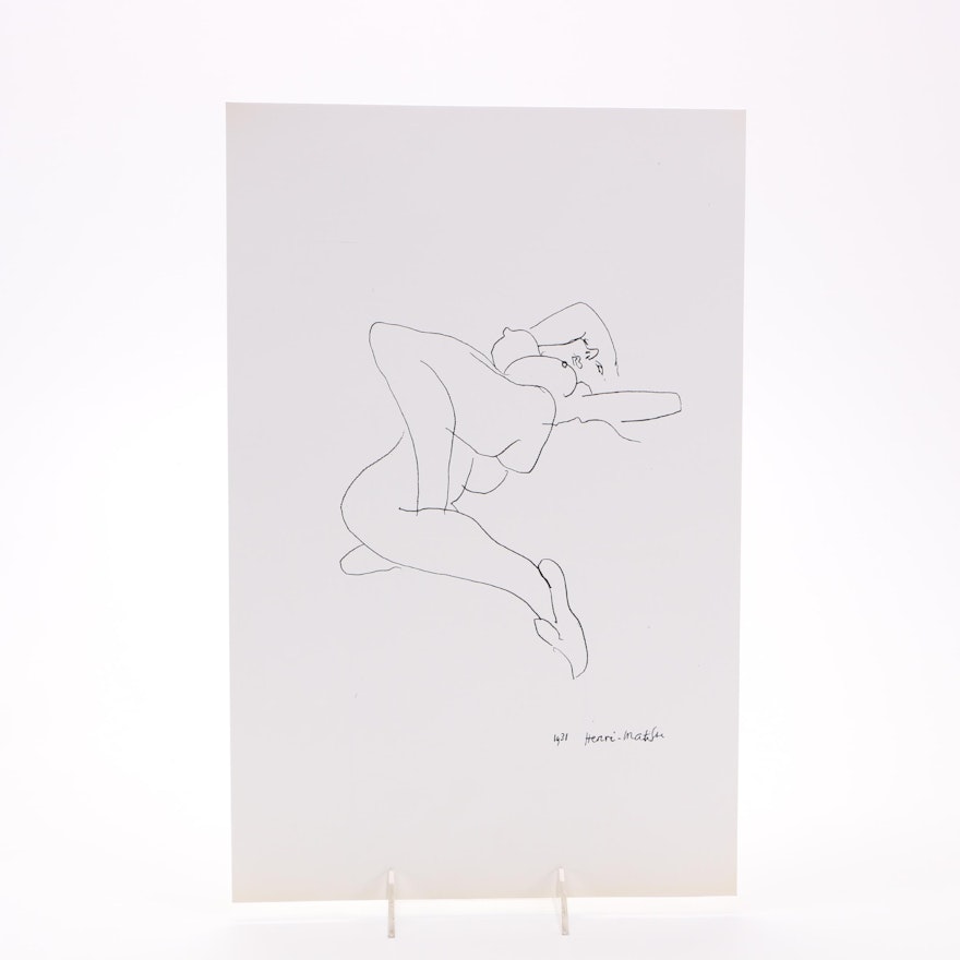 Lithograph After Henri Matisse's Ink Drawing "La Arabesque"