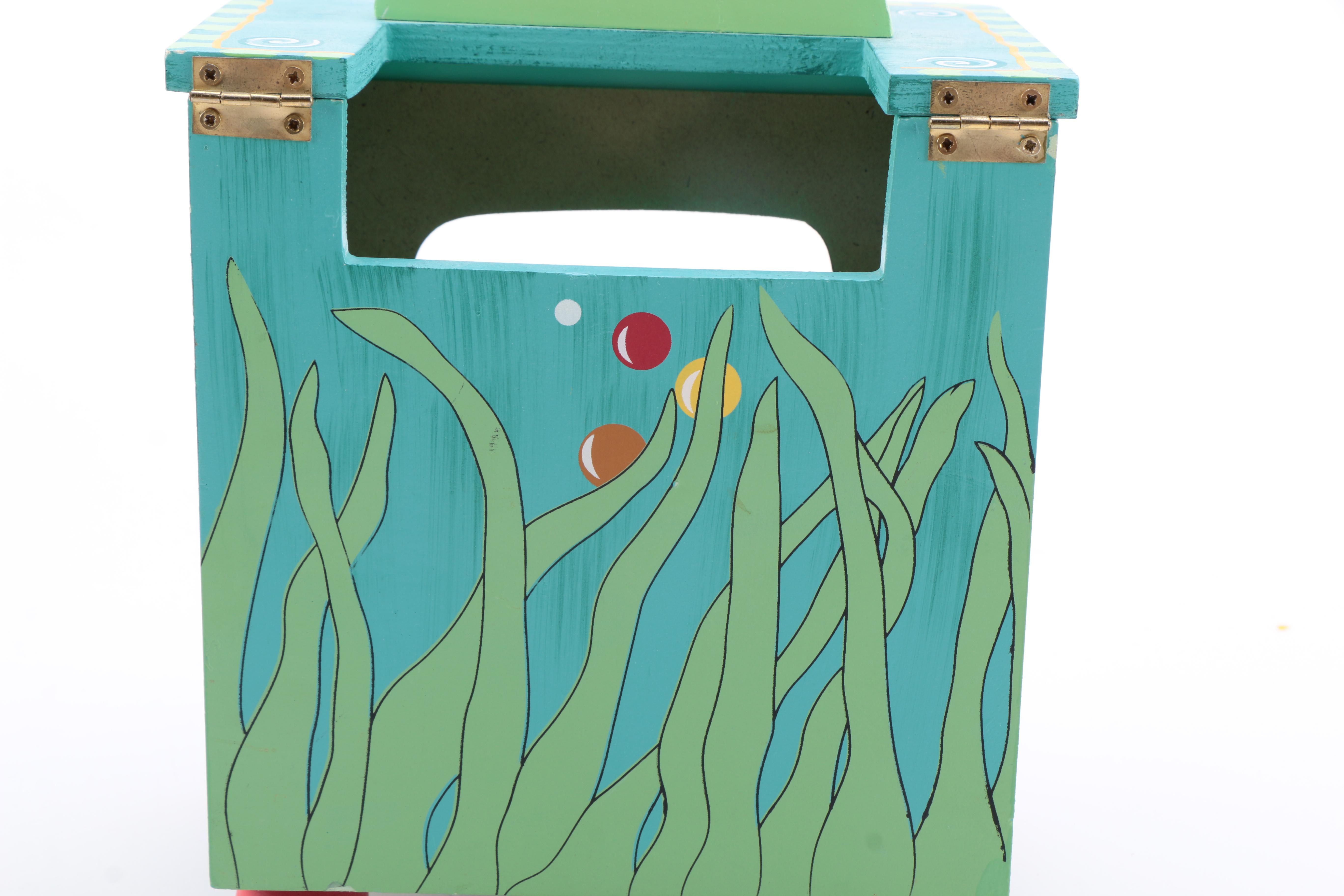 Aquatic-Themed Wood TV Fish Aquarium Housing