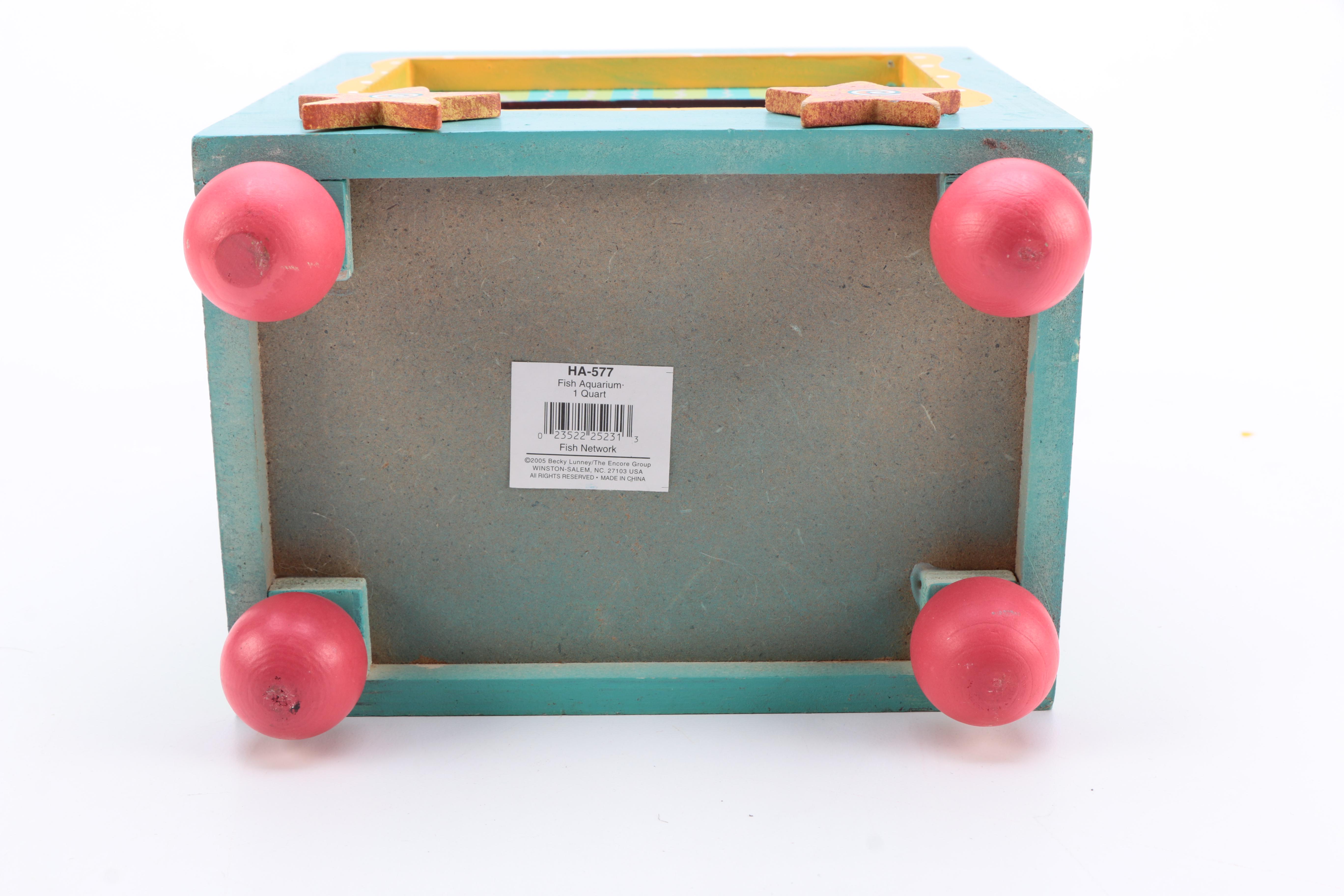 Aquatic-Themed Wood TV Fish Aquarium Housing