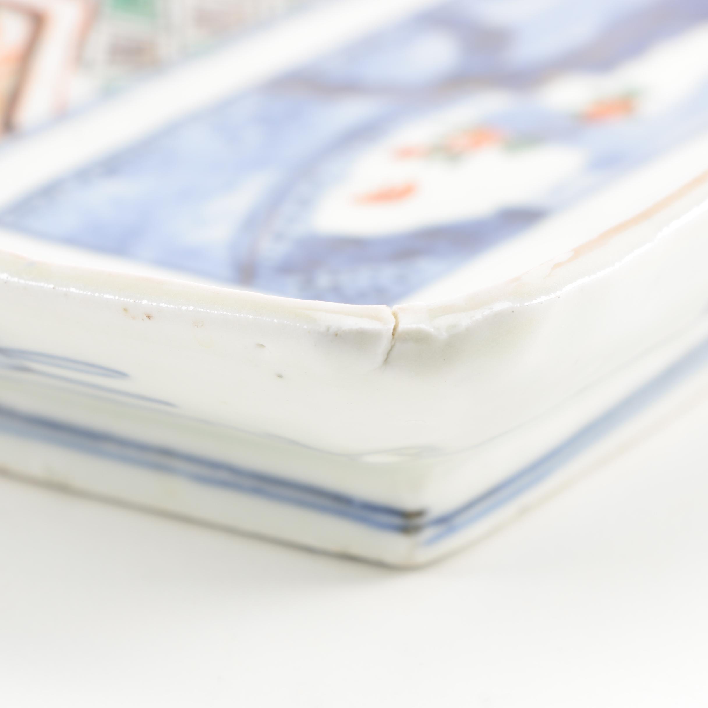 Pair of Hand-Painted Japanese Ceramic Dishes