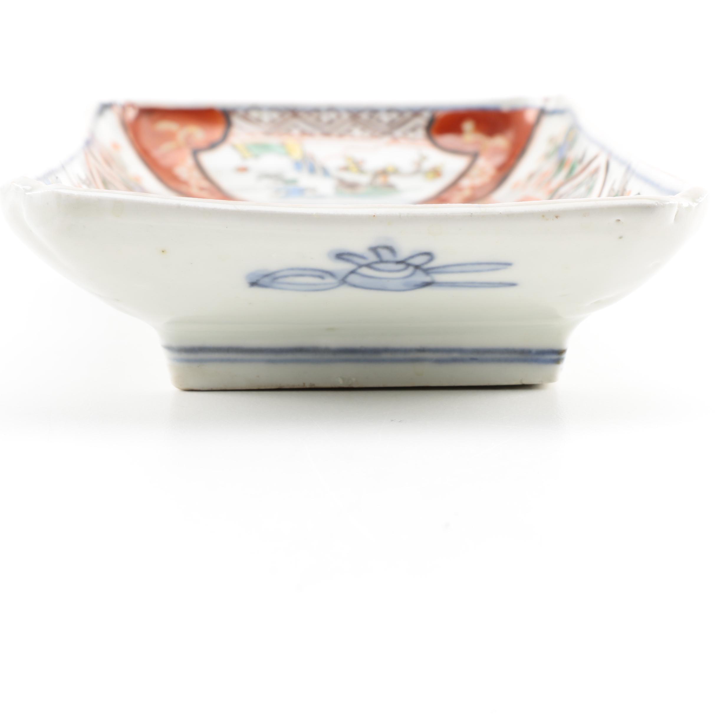 Pair of Hand-Painted Japanese Ceramic Dishes