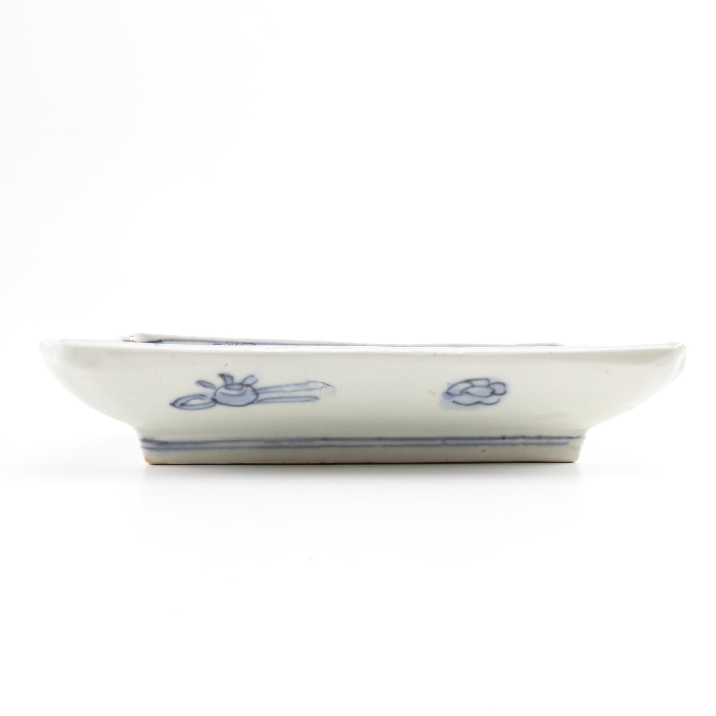 Pair of Hand-Painted Japanese Ceramic Dishes