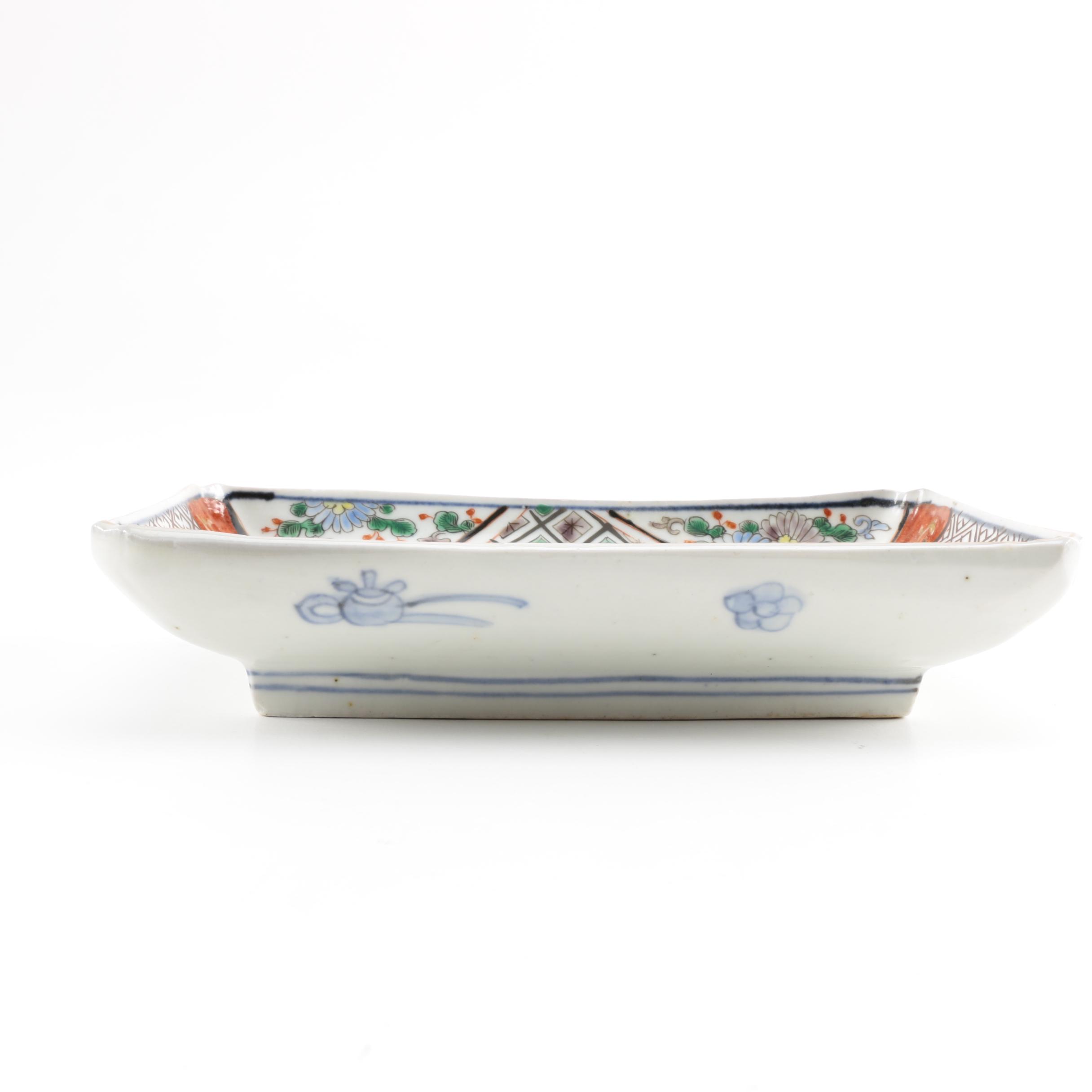 Pair of Hand-Painted Japanese Ceramic Dishes