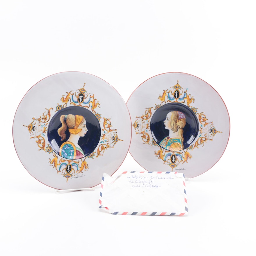 Hand Painted Reproduction Plates after Nicola Pellipario