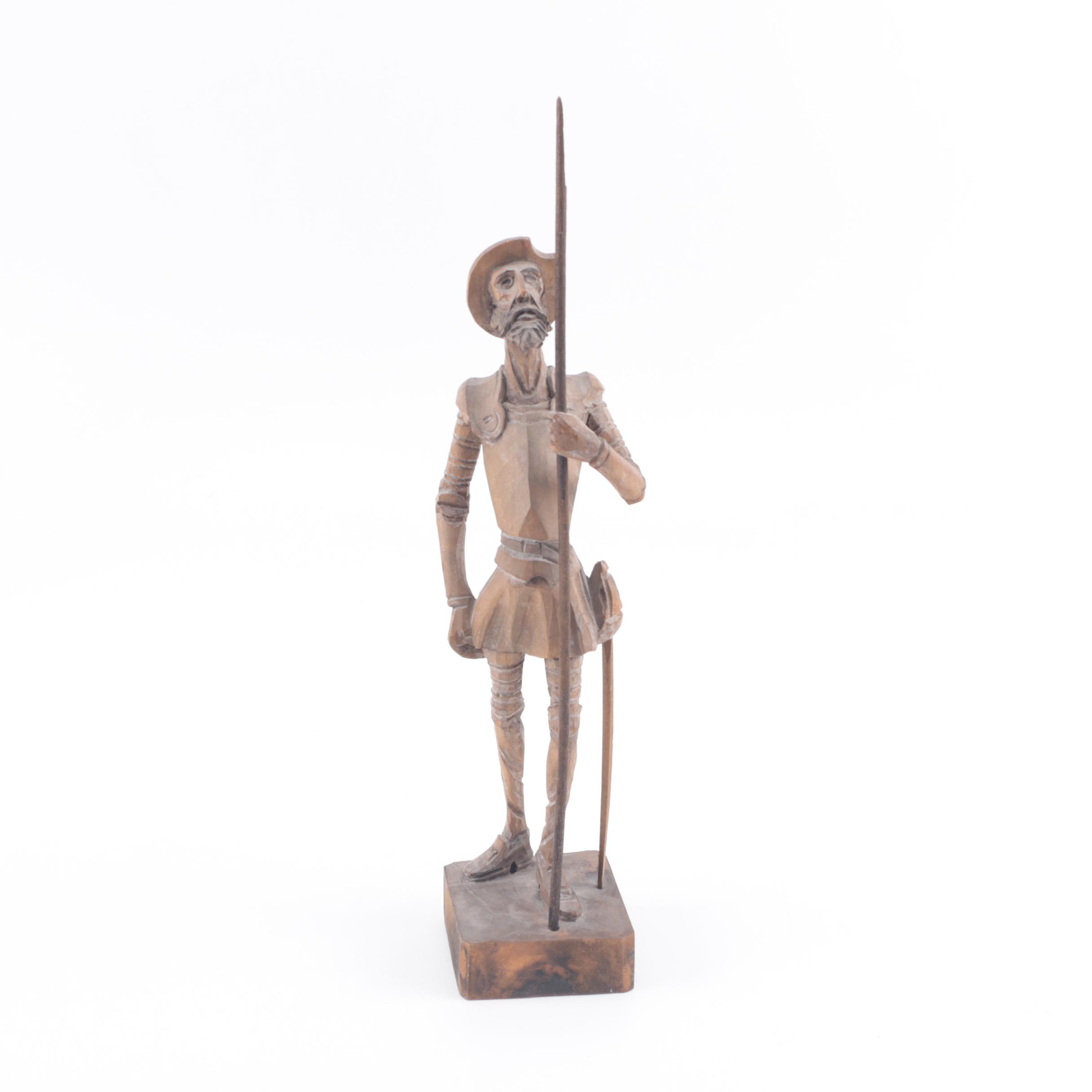 Vintage Ouro Carved Wooden Don Quixote Figurine